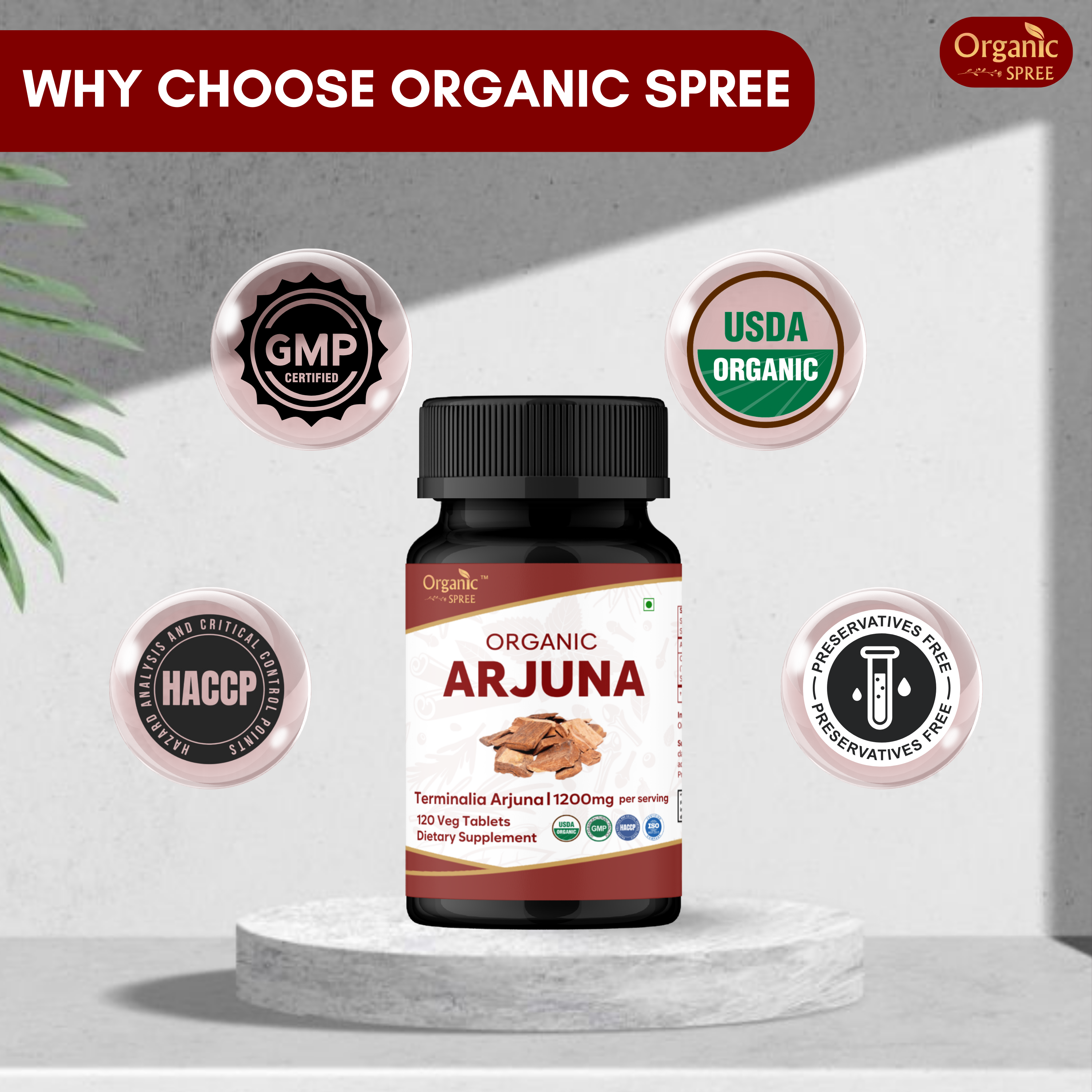 Organic Spree Arjuna 120 Tablets - Organic Certified