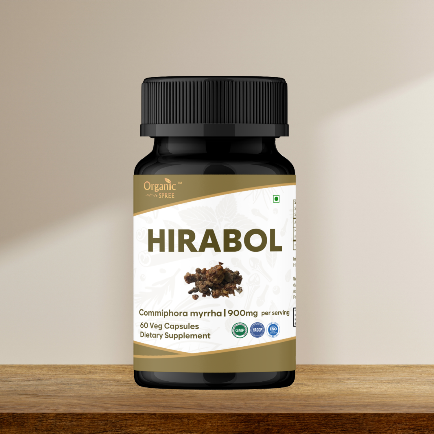 Organic Spree Hirabol 60 Capsules | Commiphora myrrha - GMP Certified