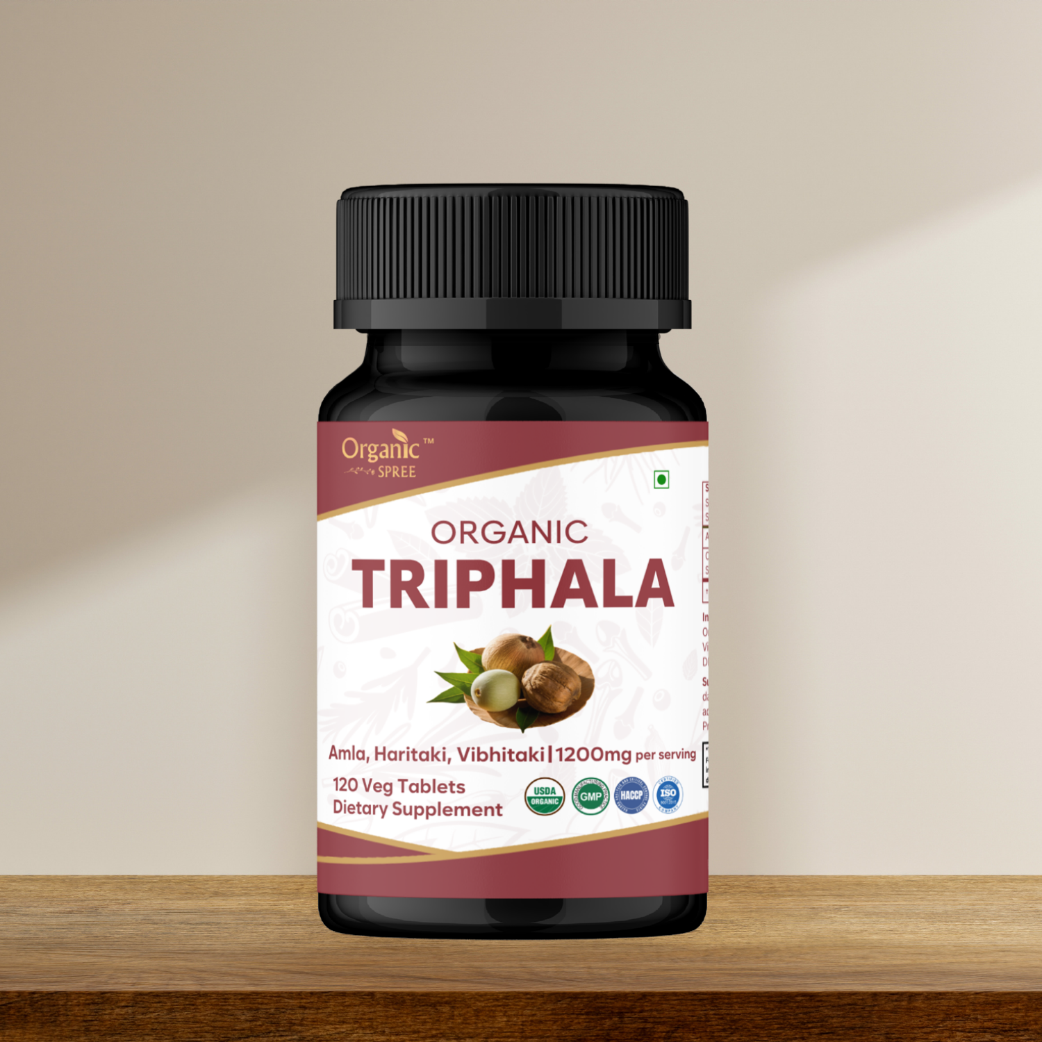 Organic Spree Triphala 120 Tablets | USDA Organic Certified