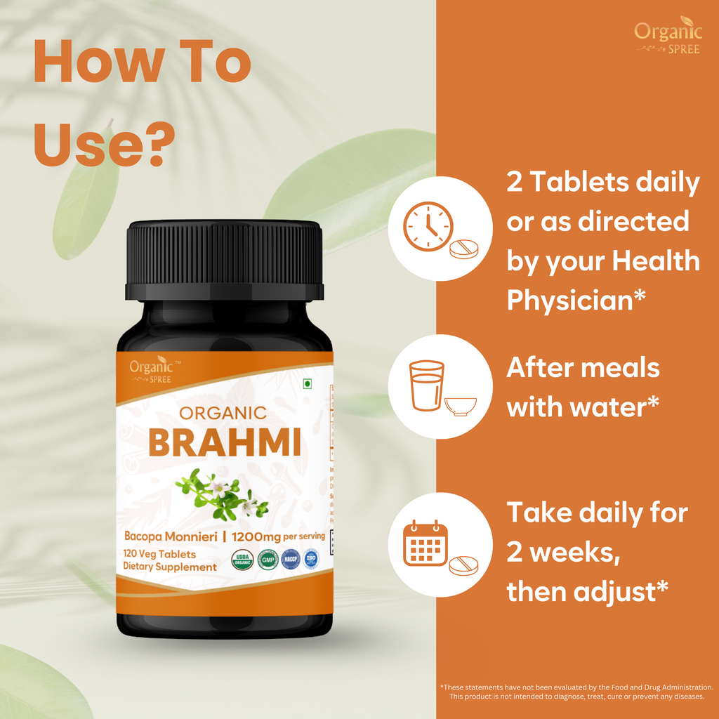 Organic Spree Brahmi 120 Tablets - Organic Certified