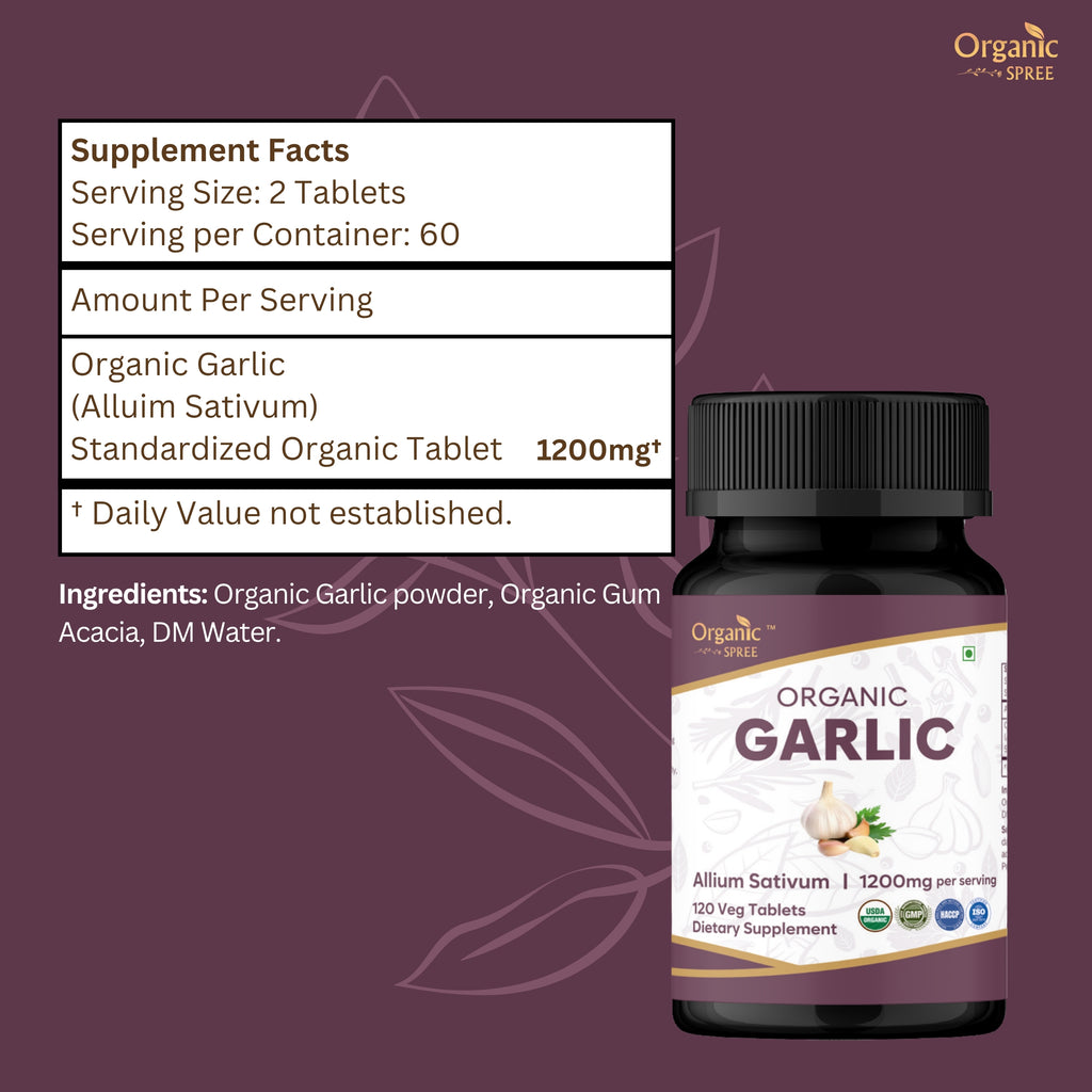 Organic Spree Garlic 120 Tablets - Organic Certified
