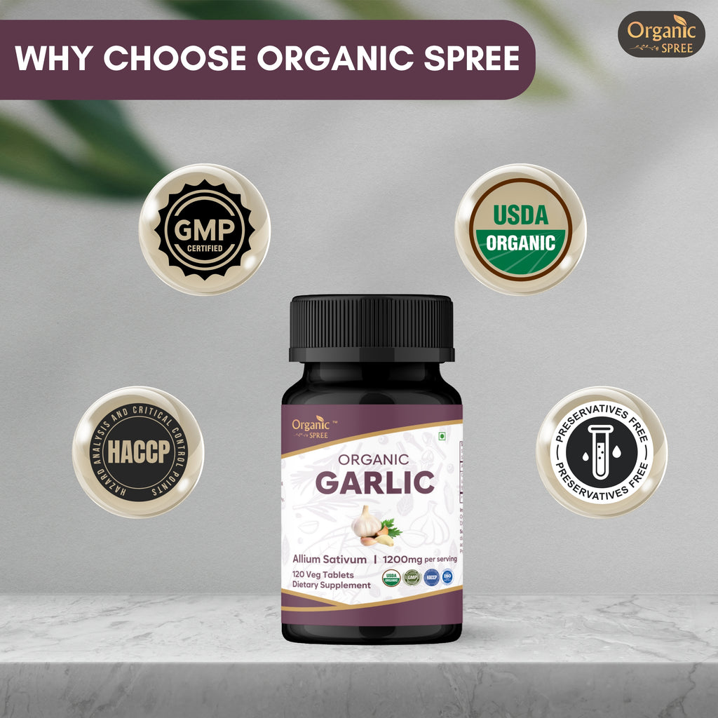 Organic Spree Garlic 120 Tablets - Organic Certified