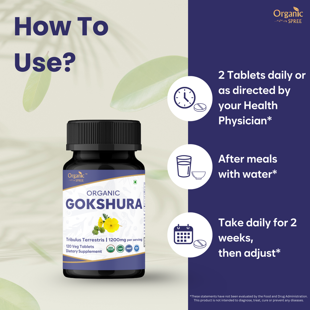 Organic Spree Gokshura 120 Tablets - Organic Certified