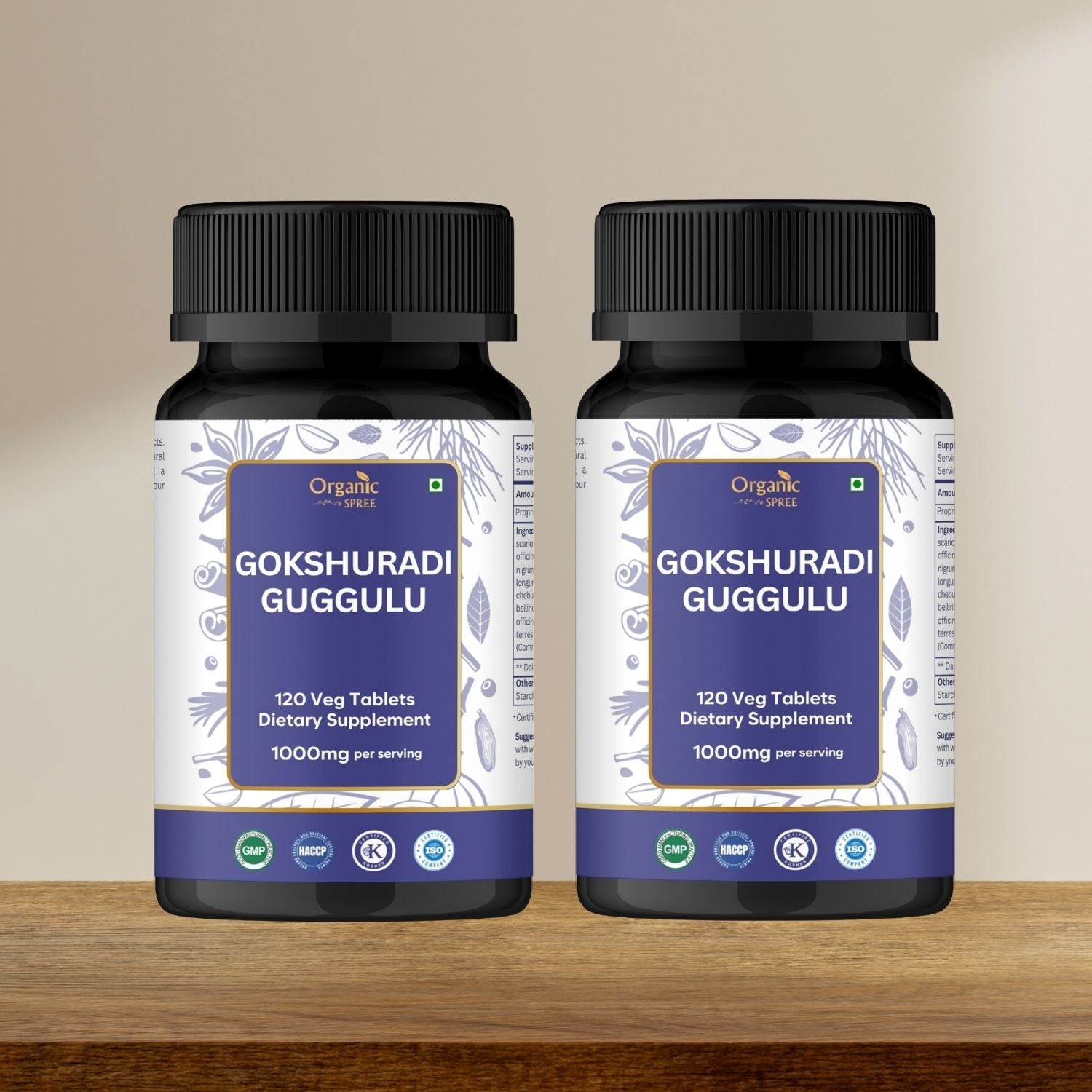 Organic Spree Gokshuradi Guggulu 120 Tablets - GMP Certified