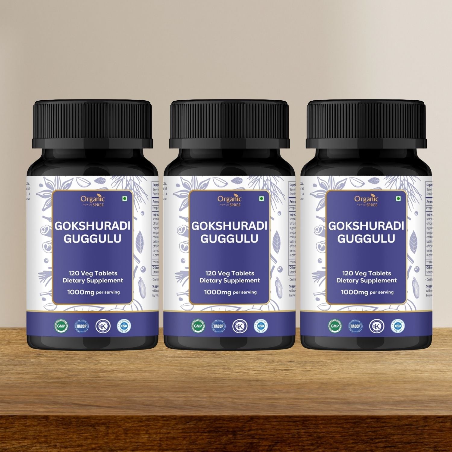 Organic Spree Gokshuradi Guggulu 120 Tablets - GMP Certified