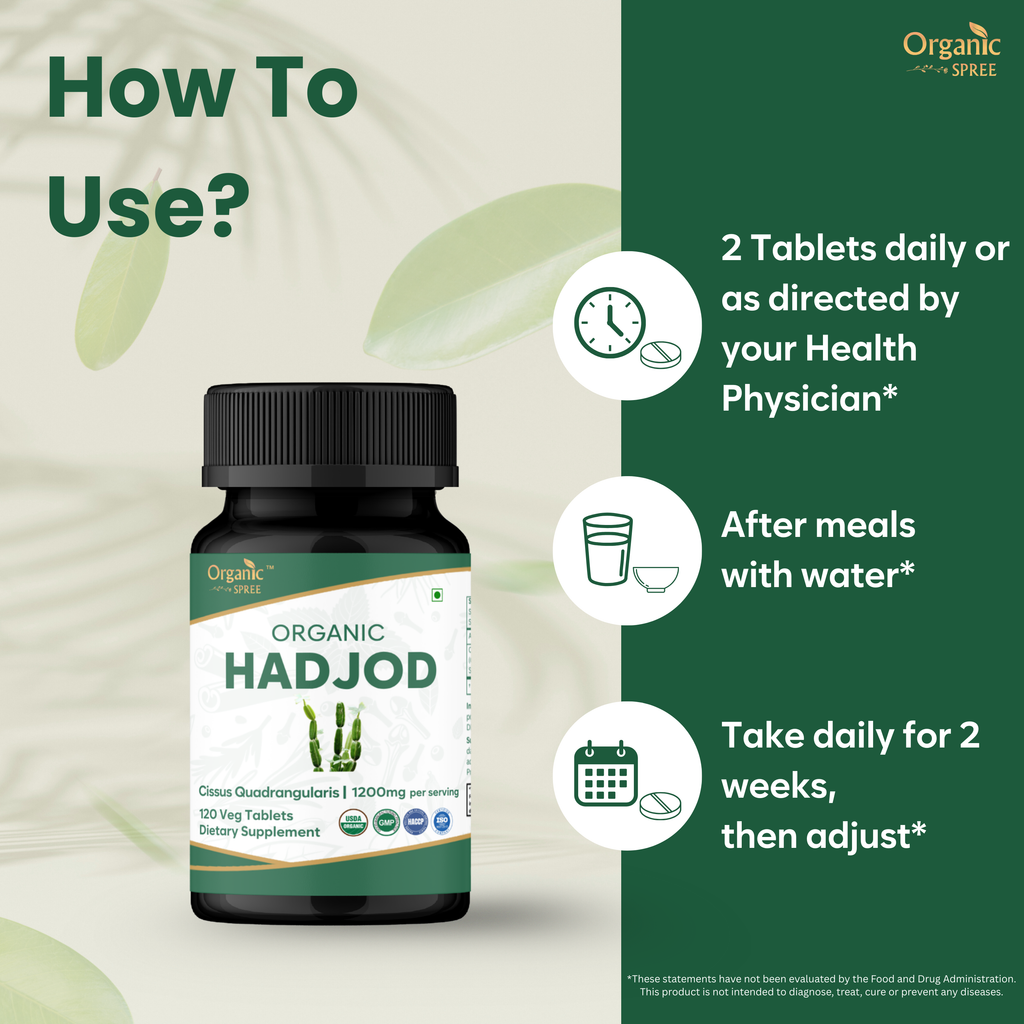 Organic Spree Hadjod (Cissus) 120 Tablets - Organic Certified