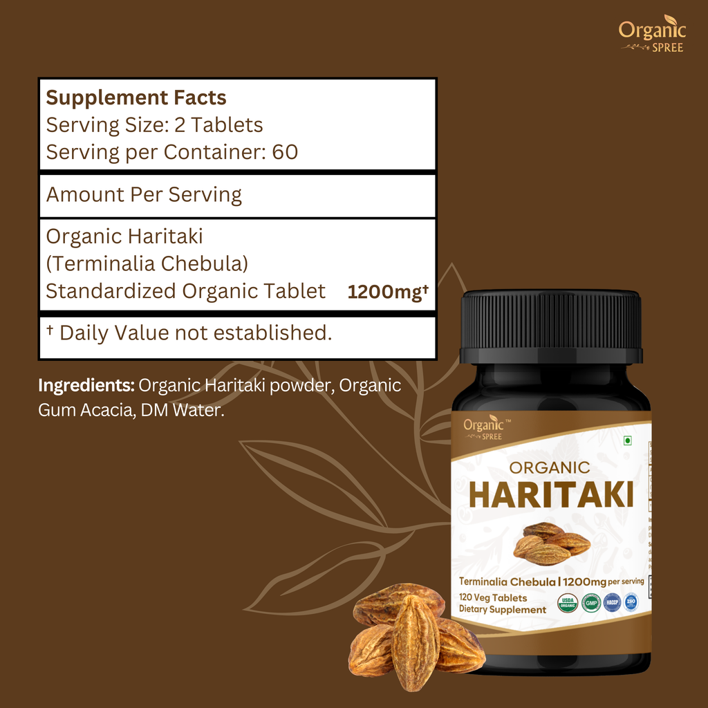 Organic Spree Haritaki 120 Tablets - Organic Certified