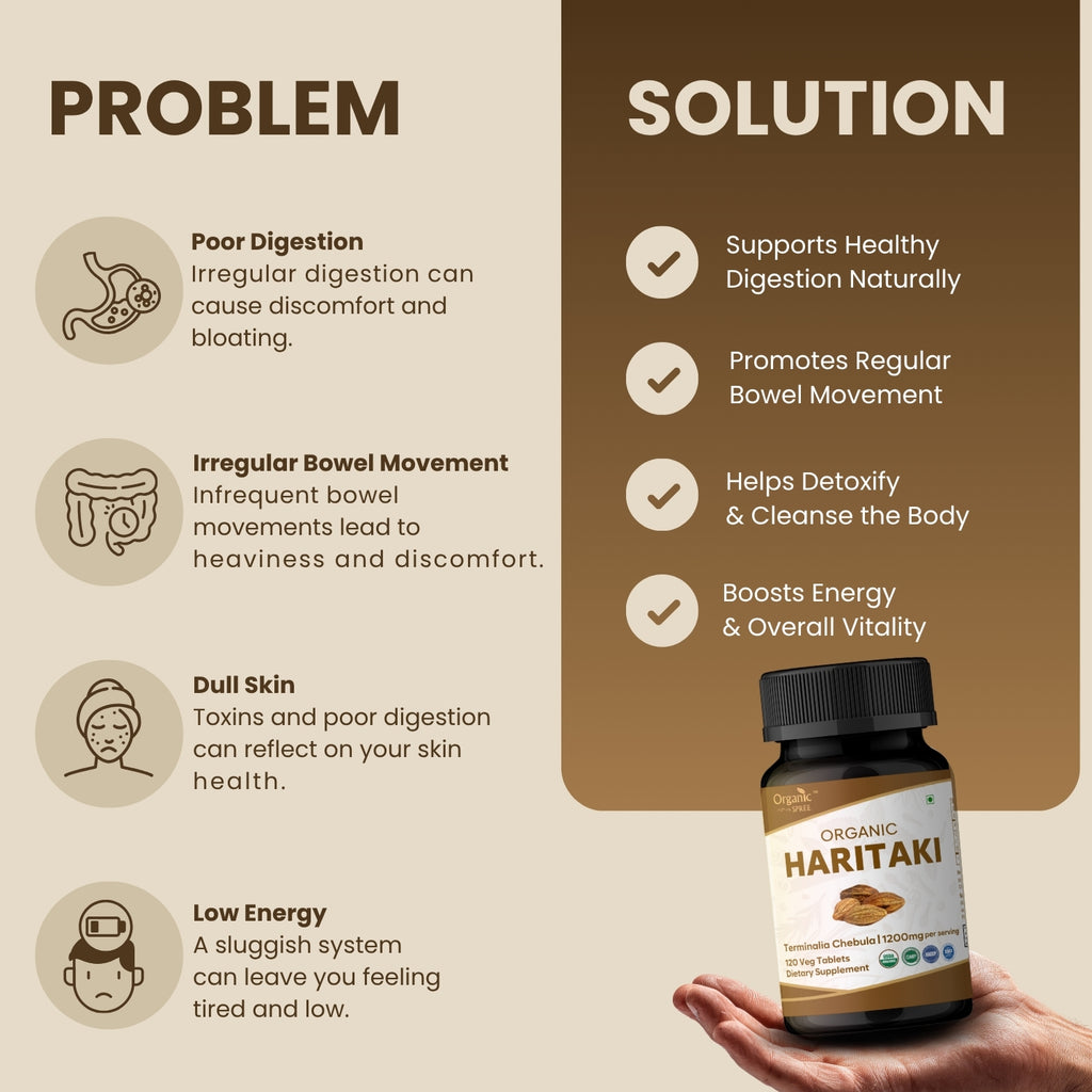 Organic Spree Haritaki 120 Tablets - Organic Certified