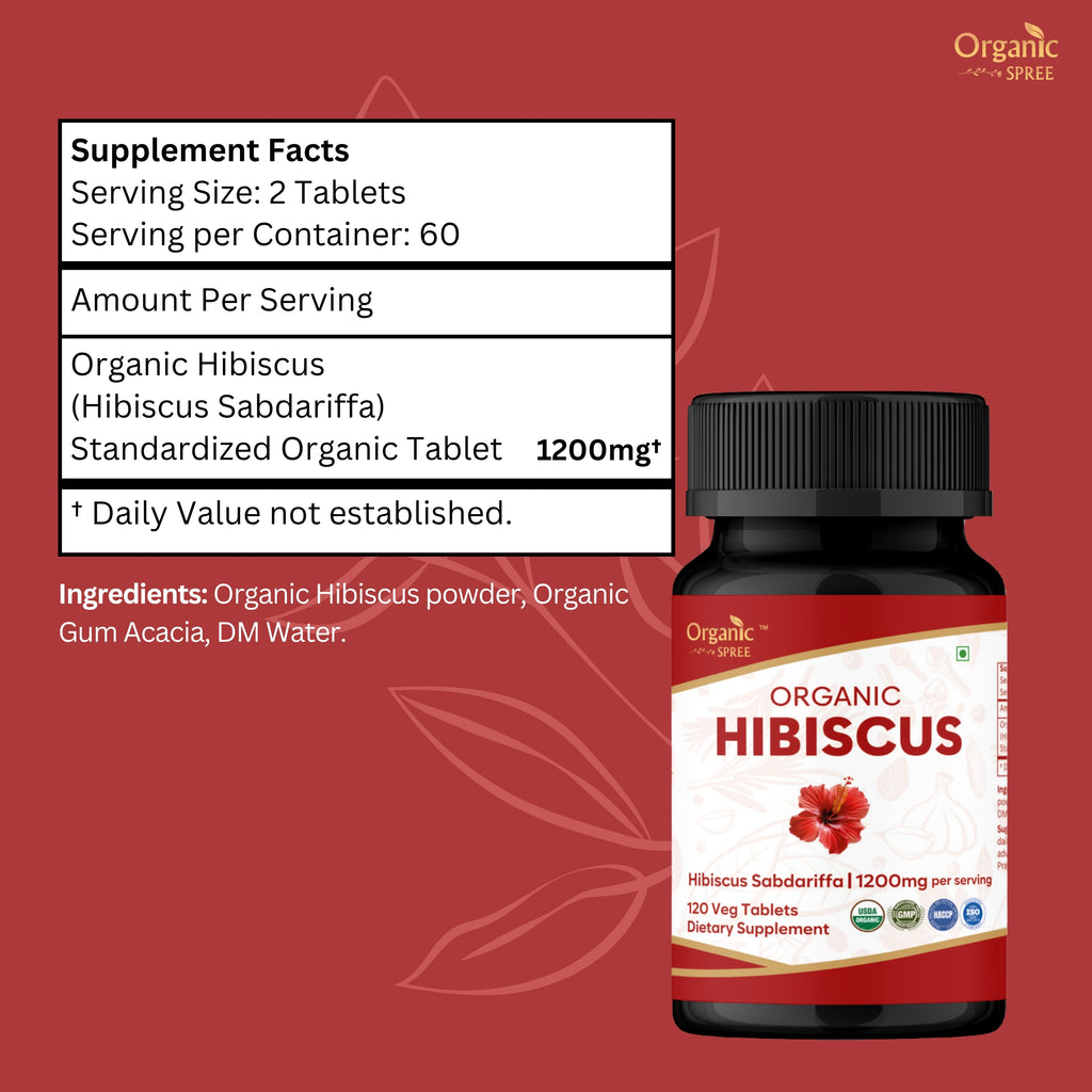 Organic Hibiscus 120 Tablets - Organic Certified