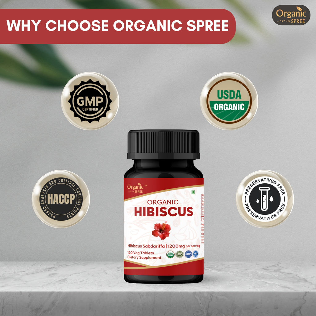 Organic Hibiscus 120 Tablets - Organic Certified