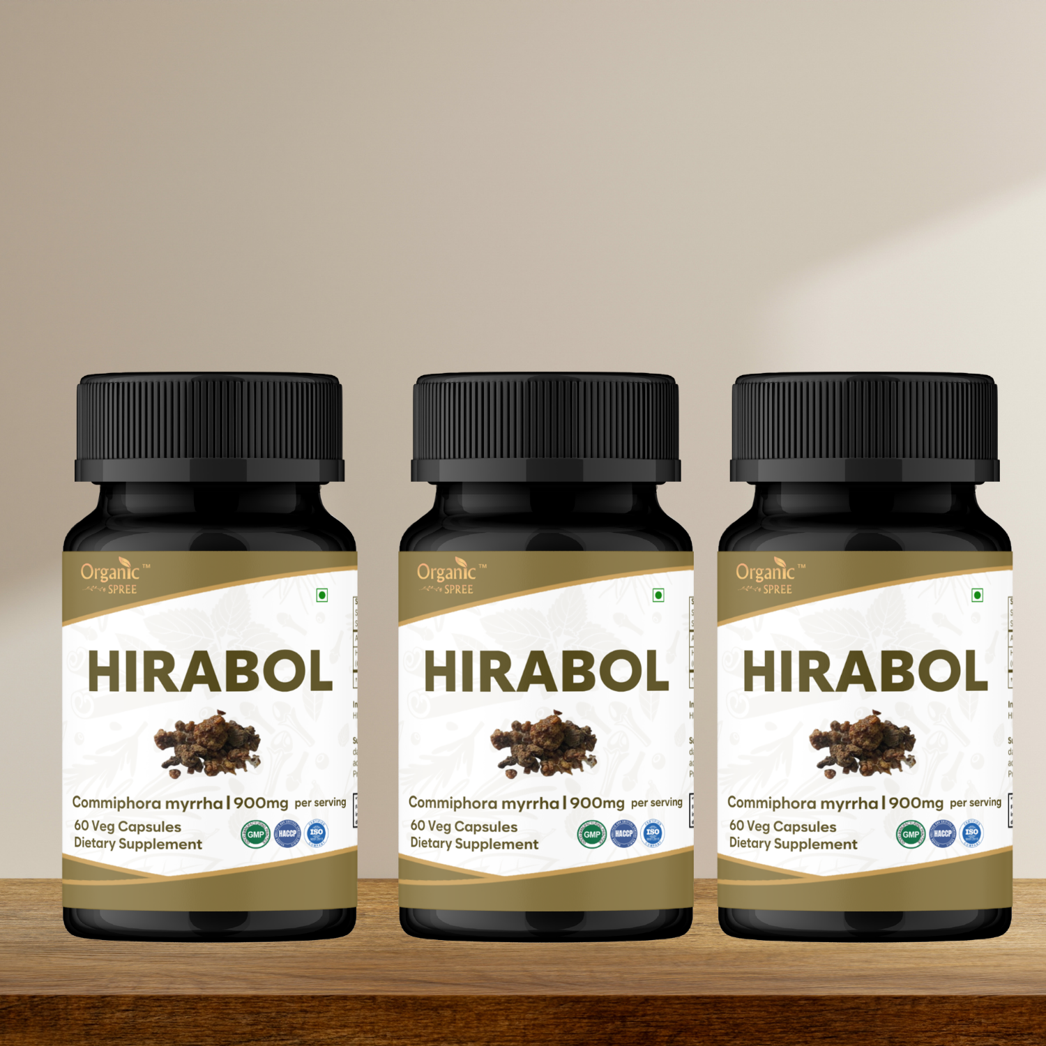 Organic Spree Hirabol 60 Capsules | Commiphora myrrha - GMP Certified