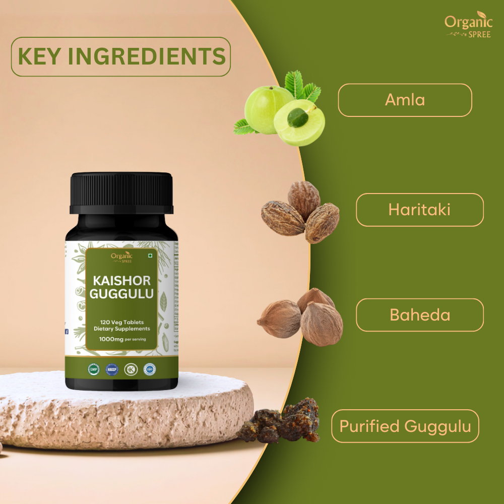 Organic Spree Kaishor Guggulu 120 Tablets - GMP certified