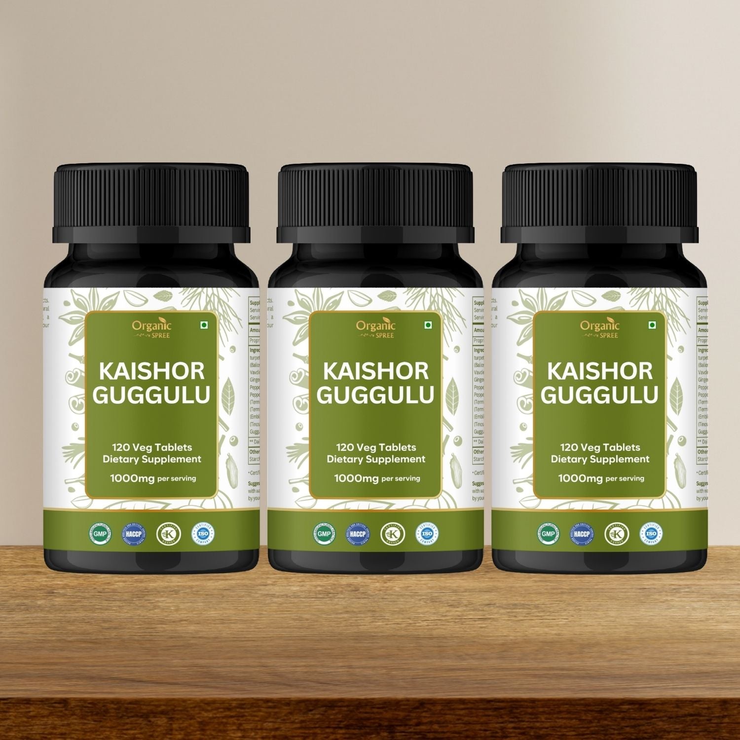 Organic Spree Kaishor Guggulu 120 Tablets - GMP certified