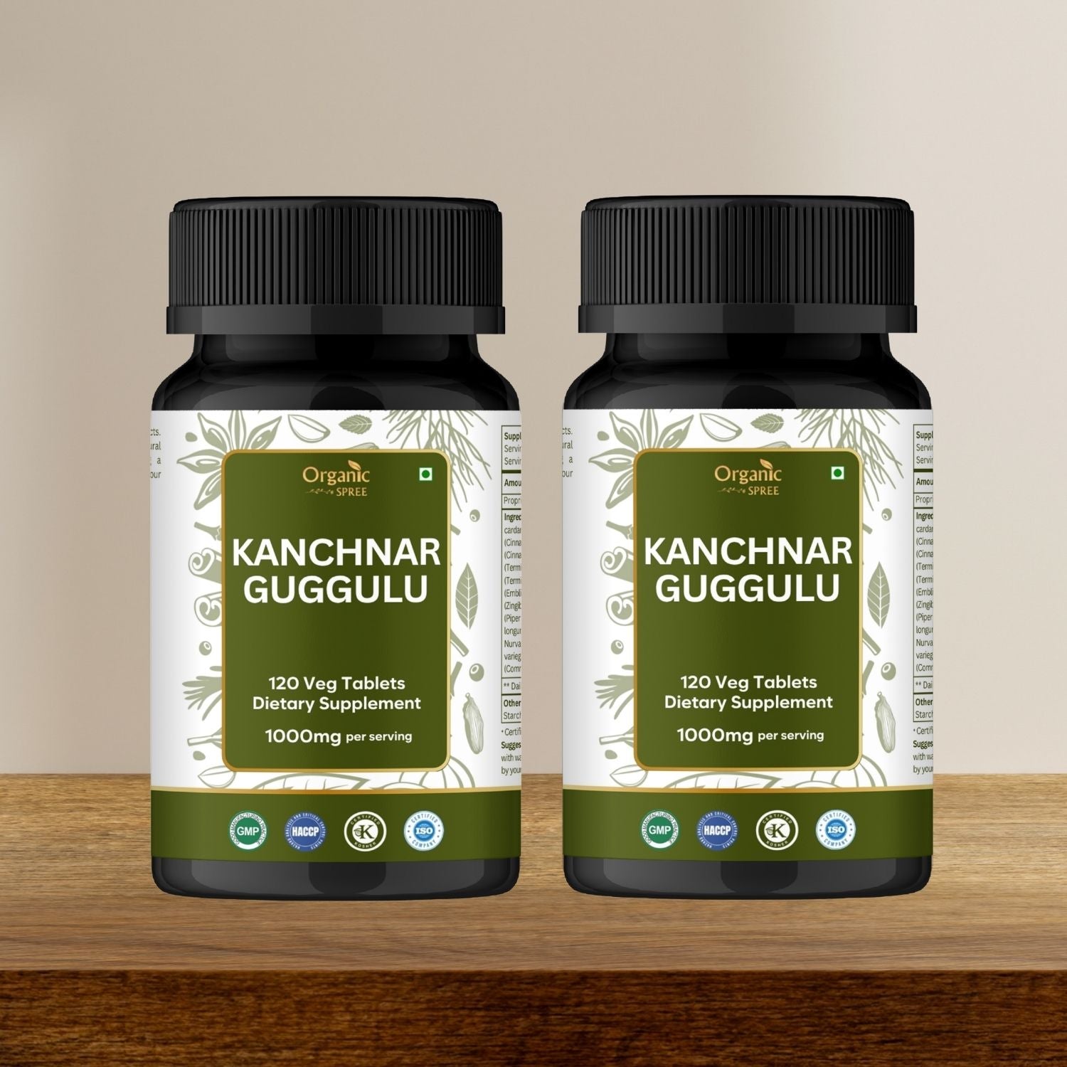 Organic Spree Kanchnar Guggulu 120 Tablets - GMP Certified