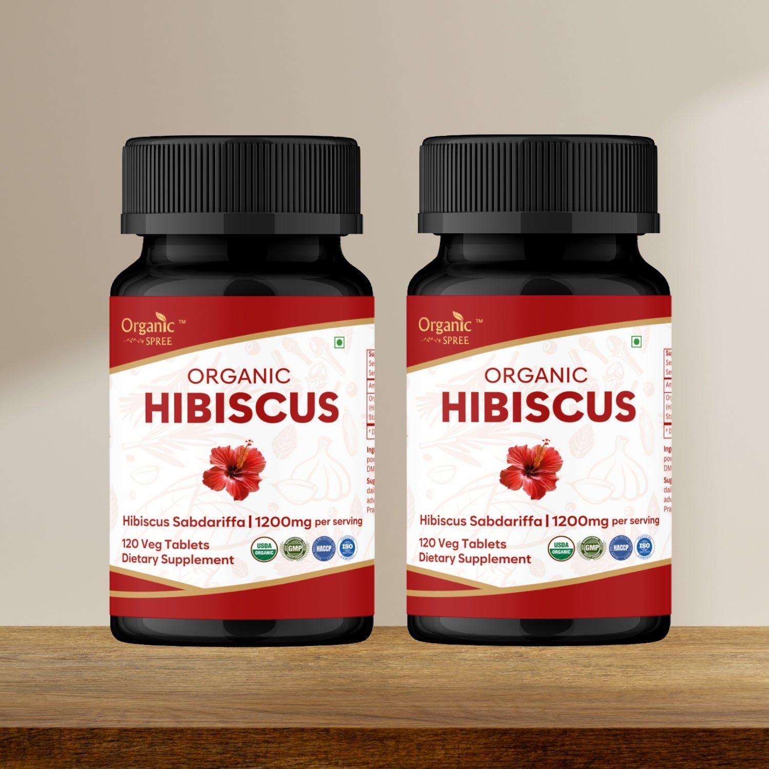 Organic Hibiscus 120 Tablets - Organic Certified