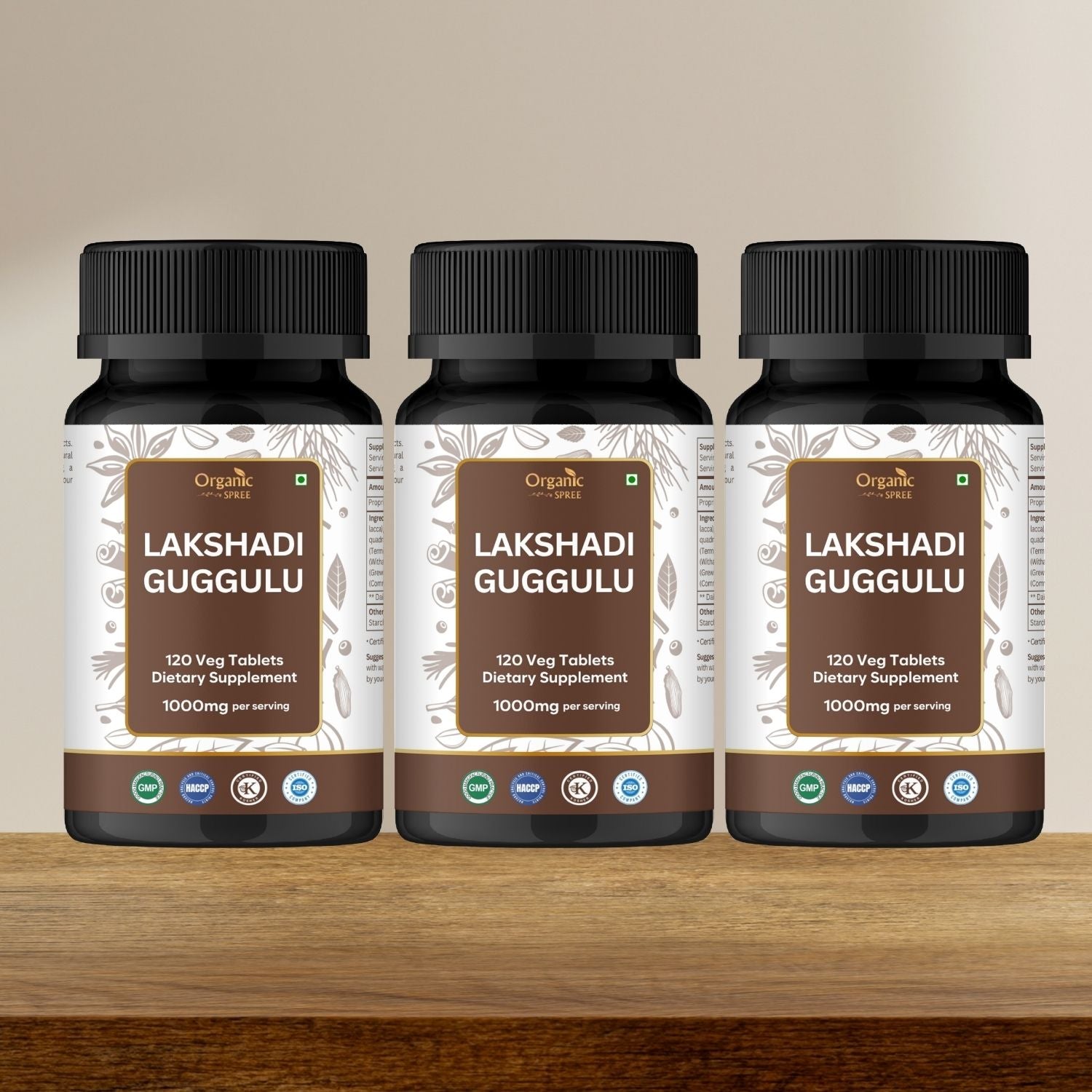 Organic Spree Lakshadi Guggulu 120 Tablets - GMP Certified