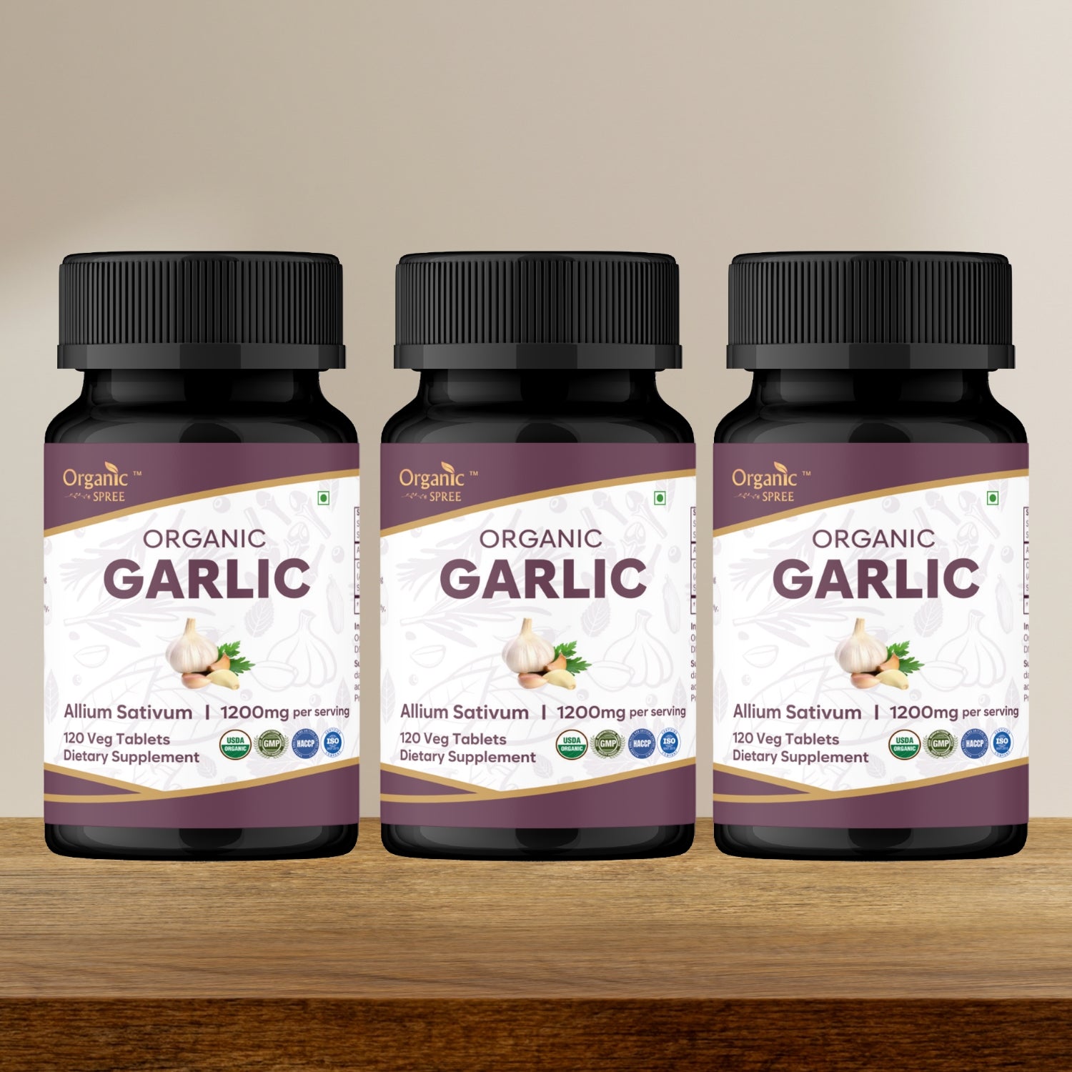 Organic Spree Garlic 120 Tablets - Organic Certified