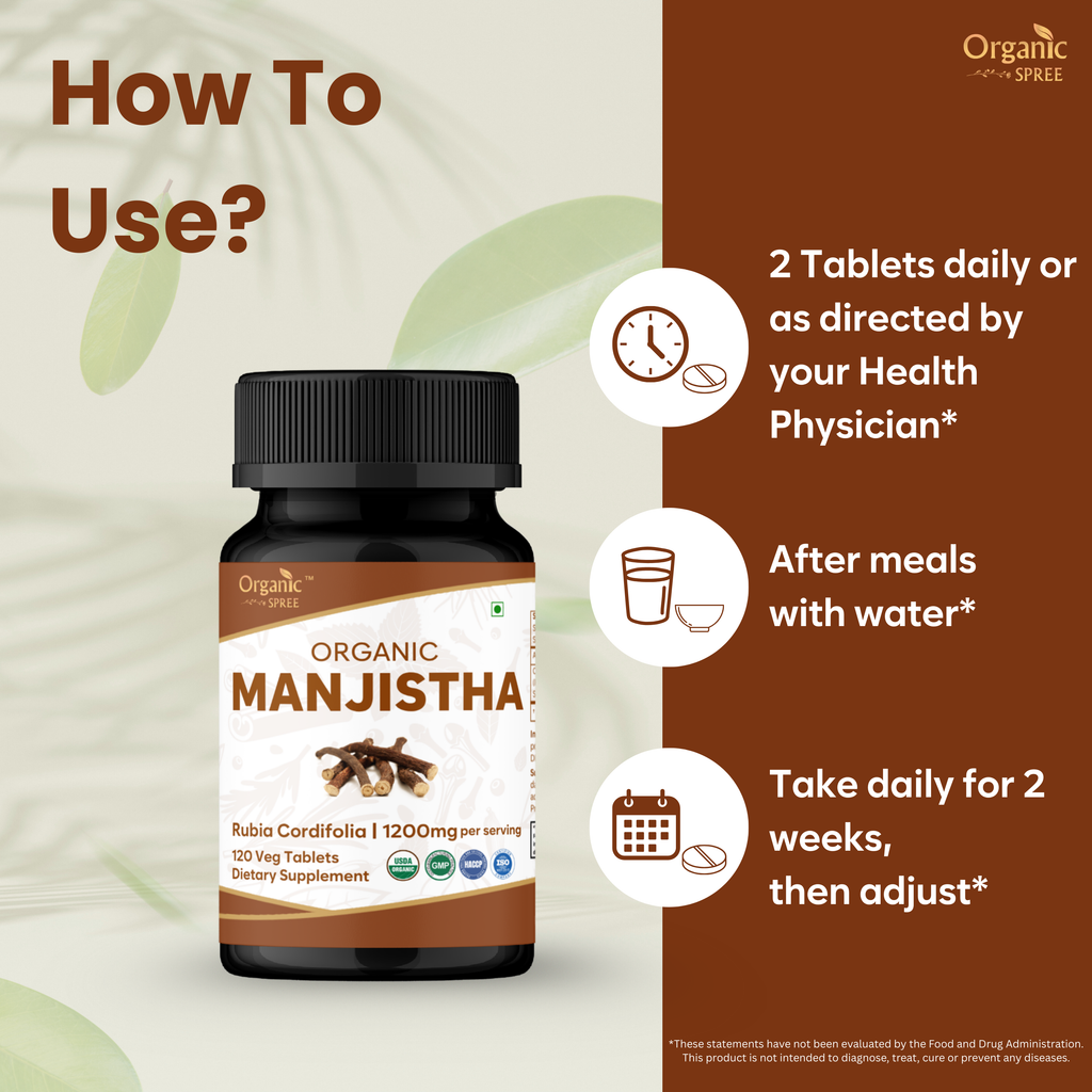Organic Spree Manjistha 120 Tablets - Organic Certified