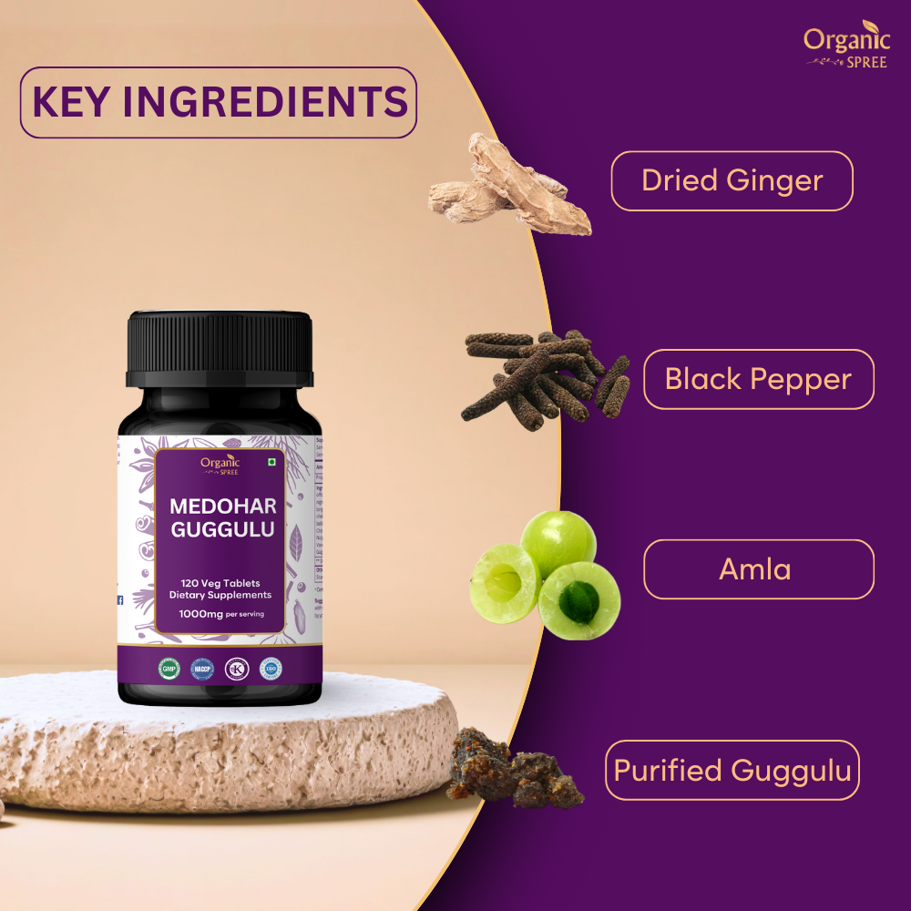 Organic Spree Medohar Guggulu 120 Tablets - GMP Certified