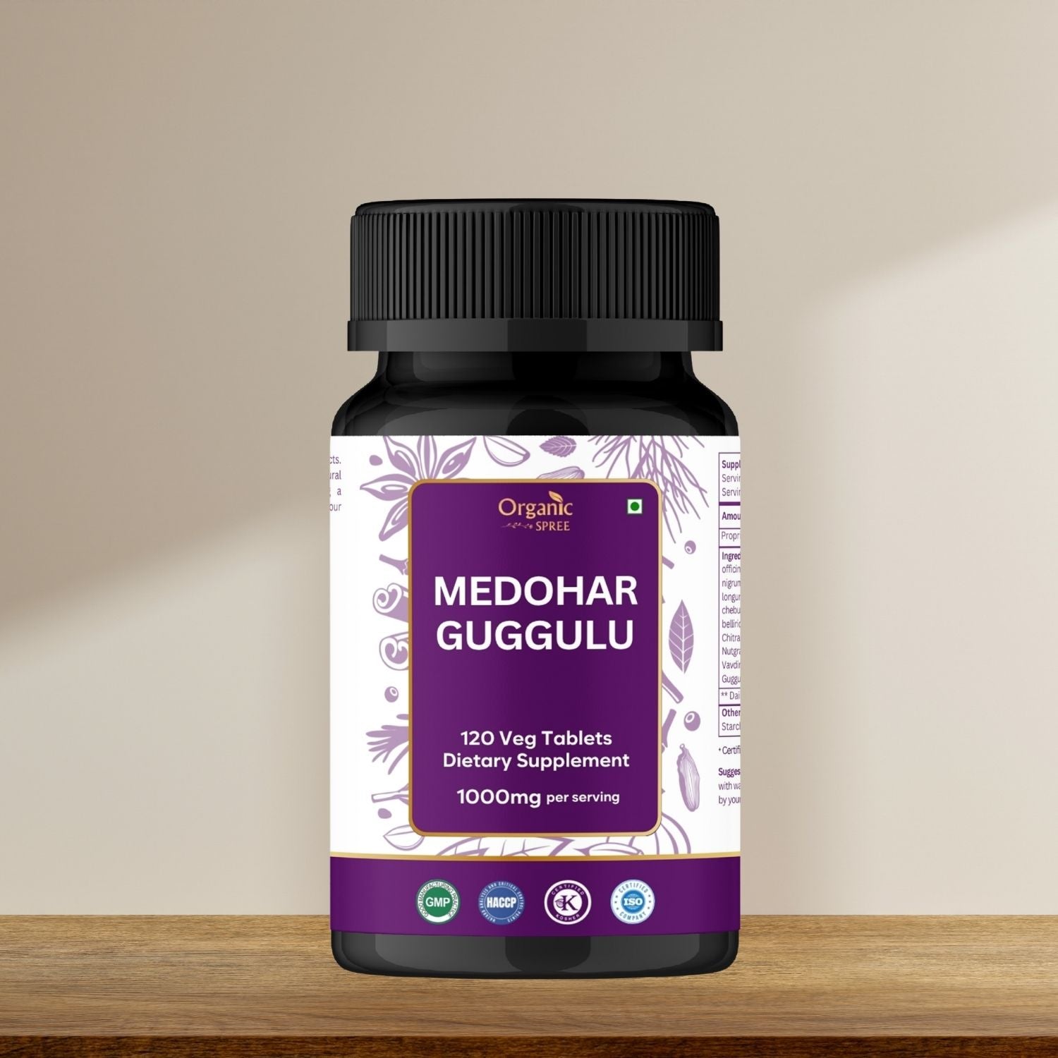 Organic Spree Medohar Guggulu 120 Tablets - GMP Certified