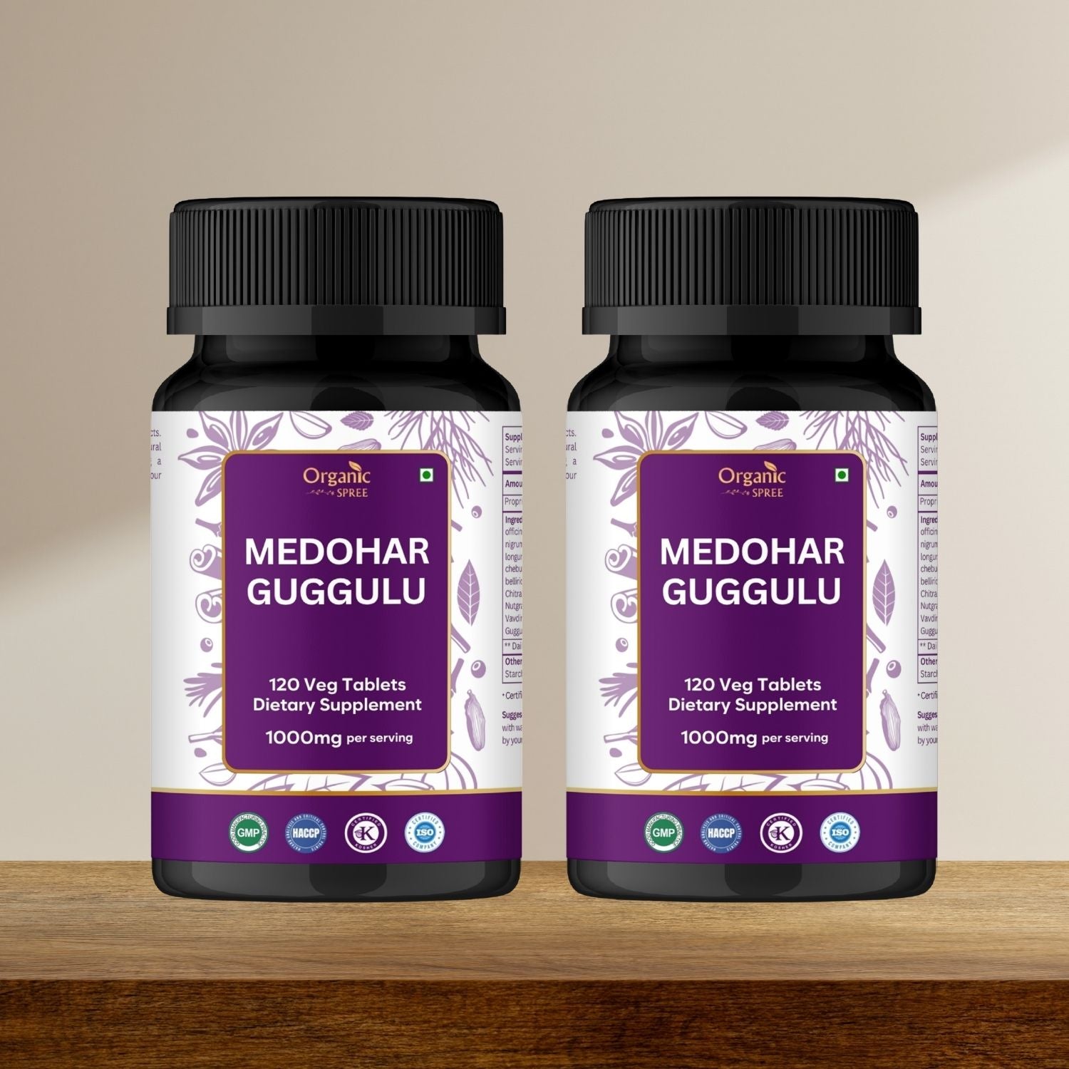 Organic Spree Medohar Guggulu 120 Tablets - GMP Certified