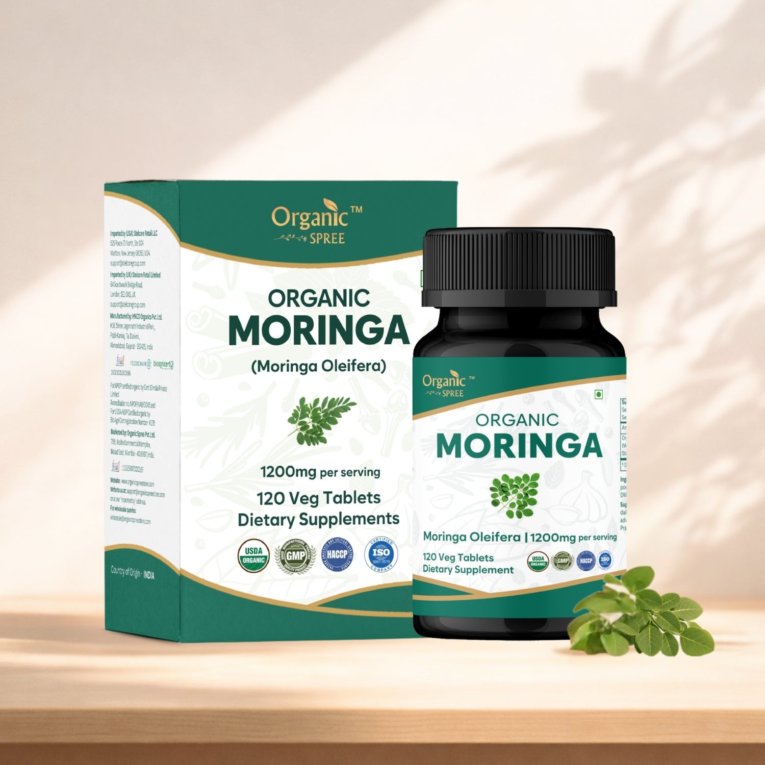 Organic Spree Moringa 120 Tablets - Organic Certified