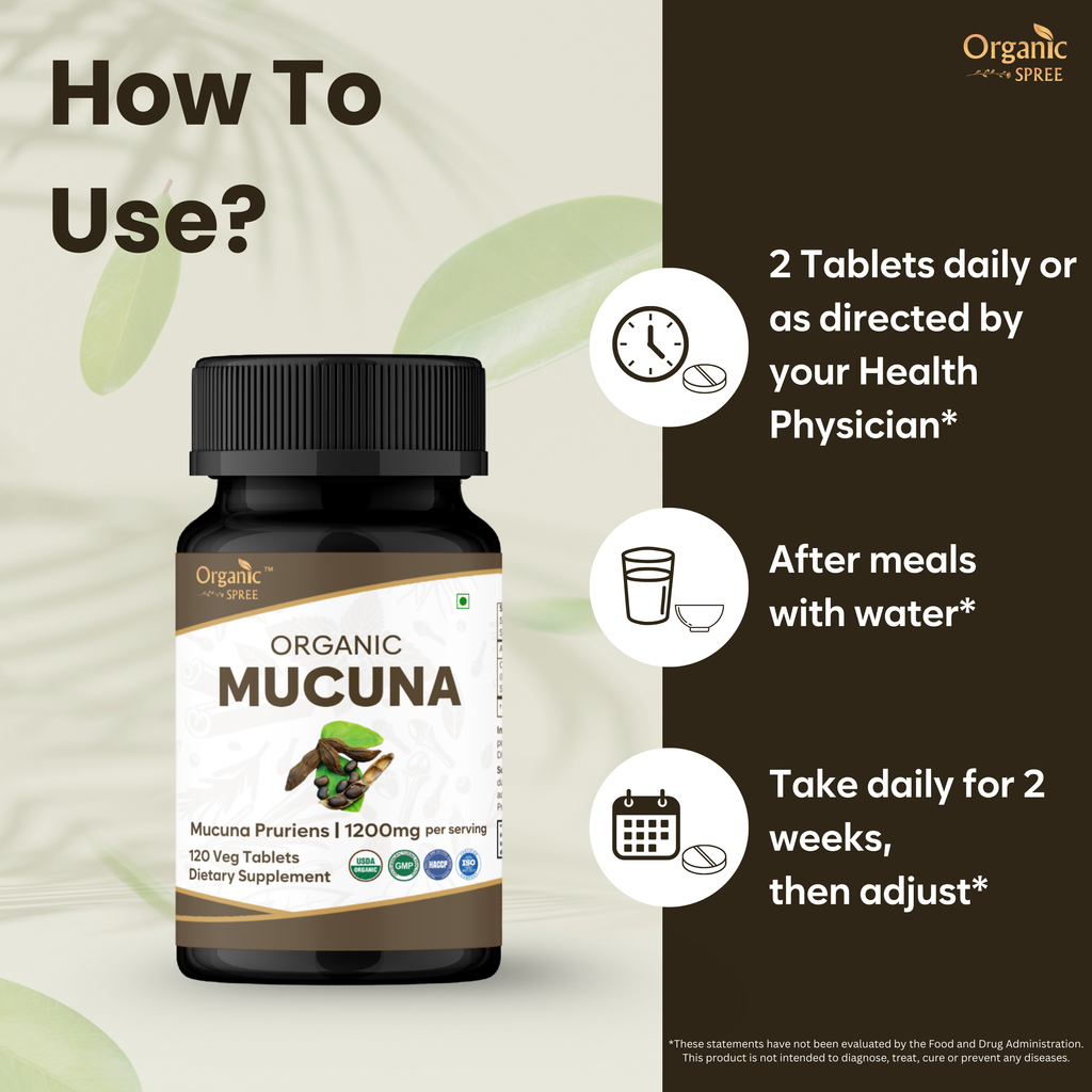 Organic Spree Mucuna 120 Tablets - Organic Certified