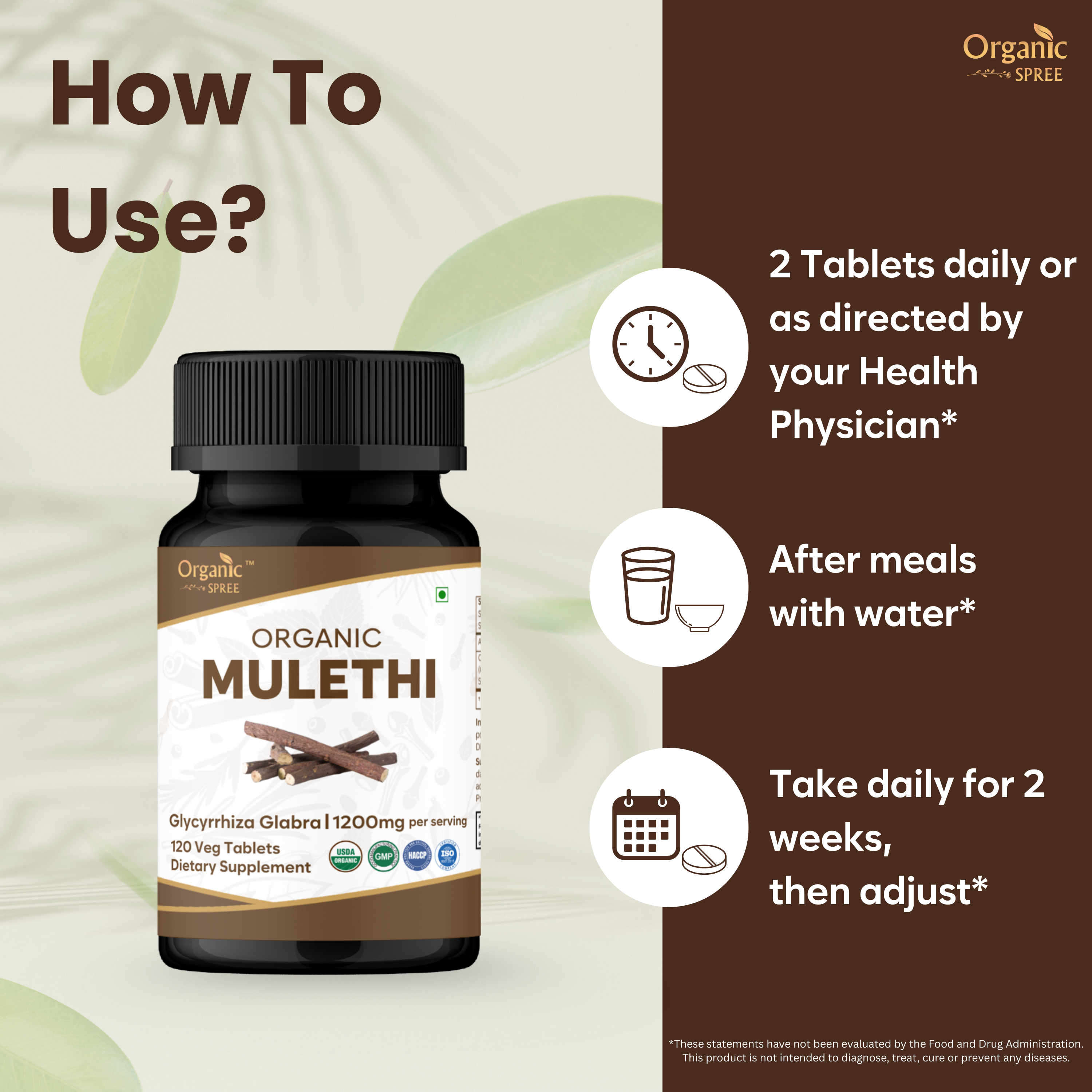 Organic Spree Mulethi 120 Tablets - Organic Certified