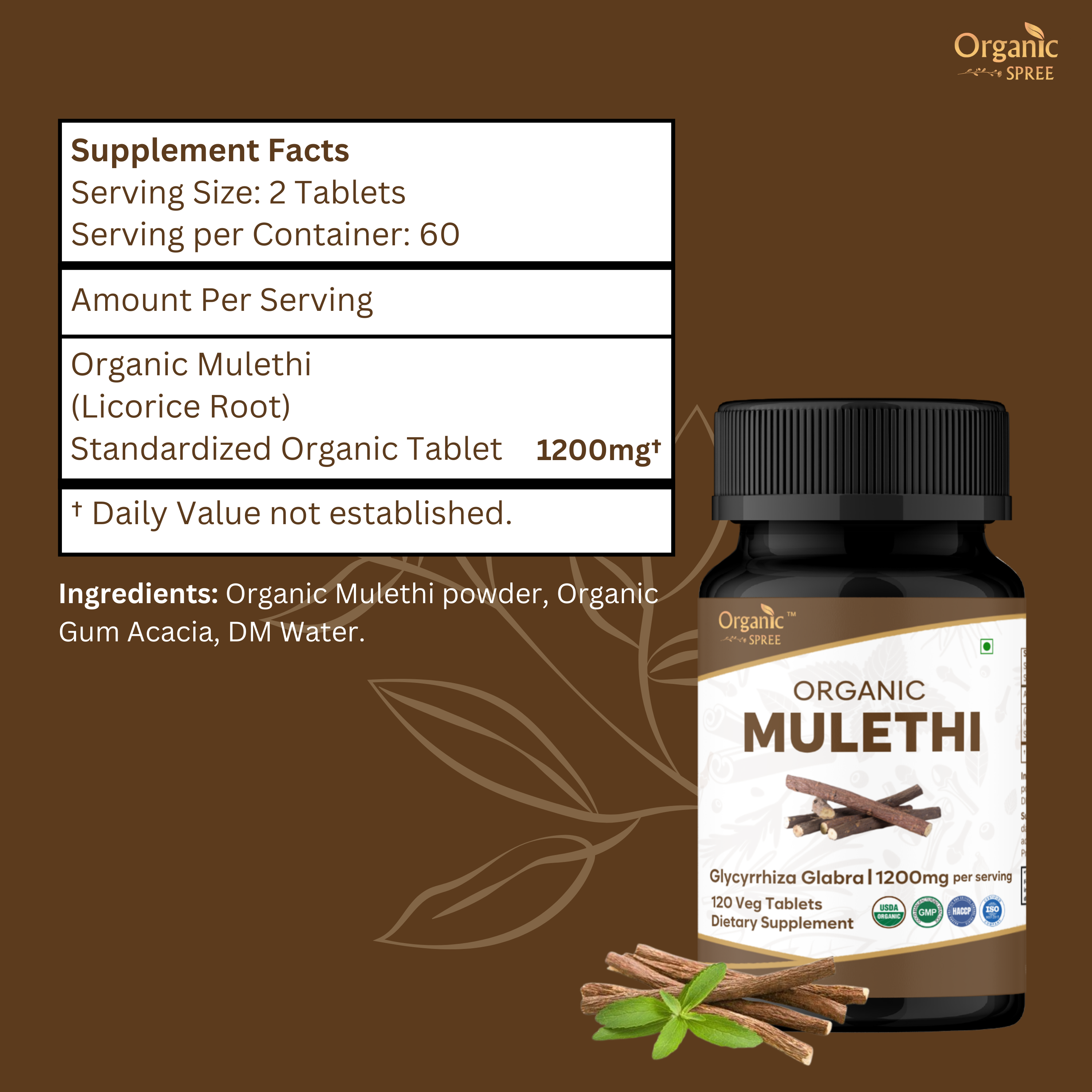 Organic Spree Mulethi 120 Tablets - Organic Certified