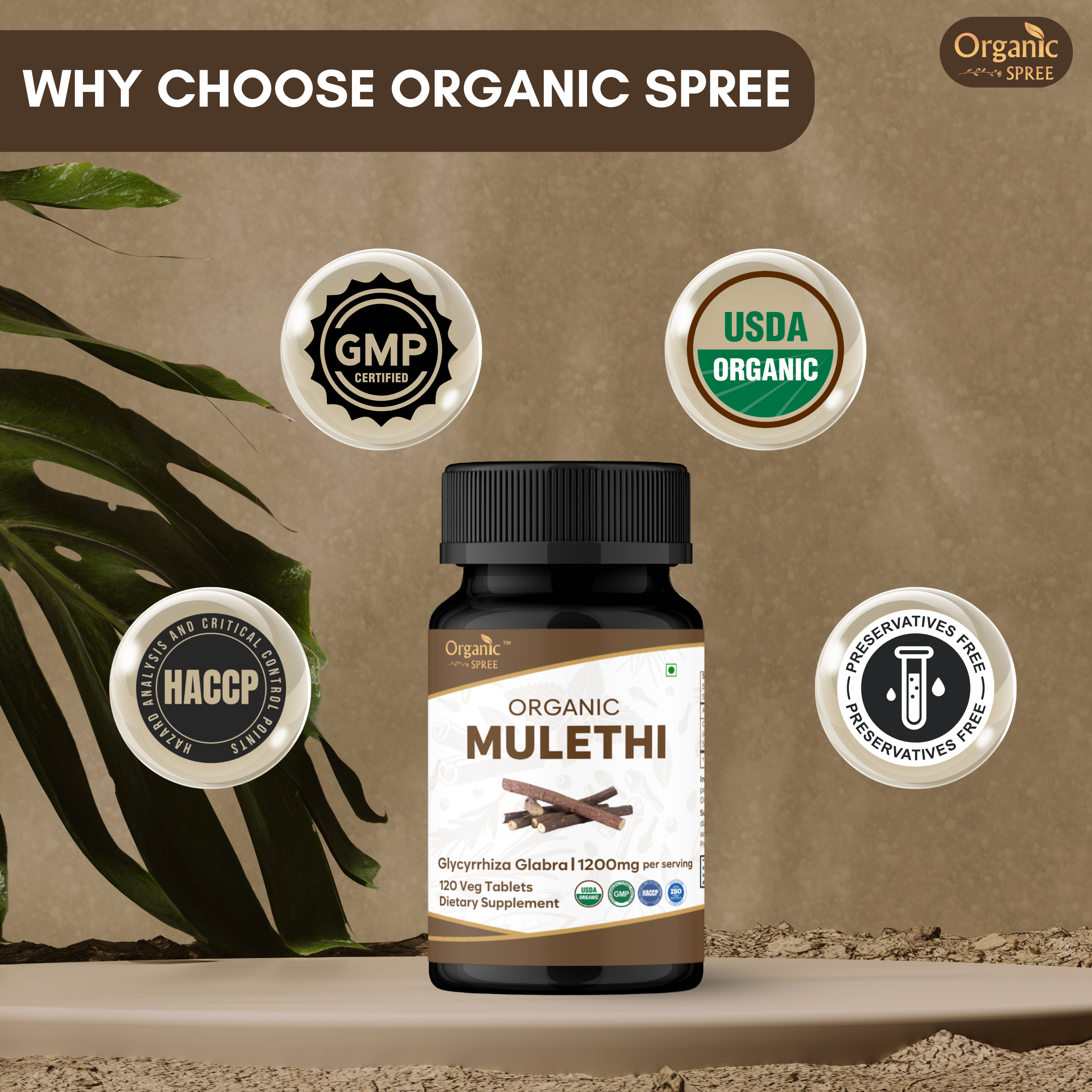 Organic Spree Mulethi 120 Tablets - Organic Certified