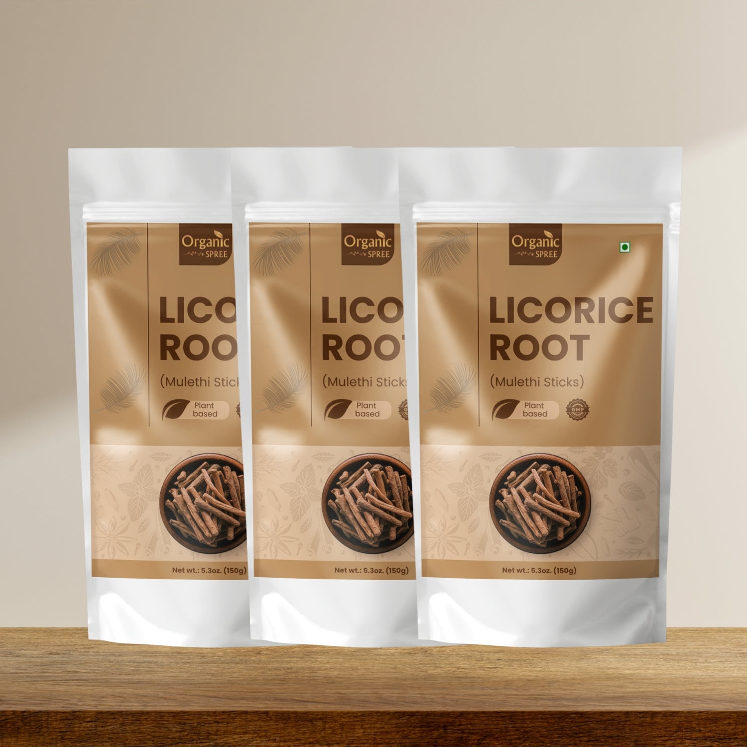 Organic Spree Licorice Root (Mulethi Sticks) - 5.3oz (150gm)