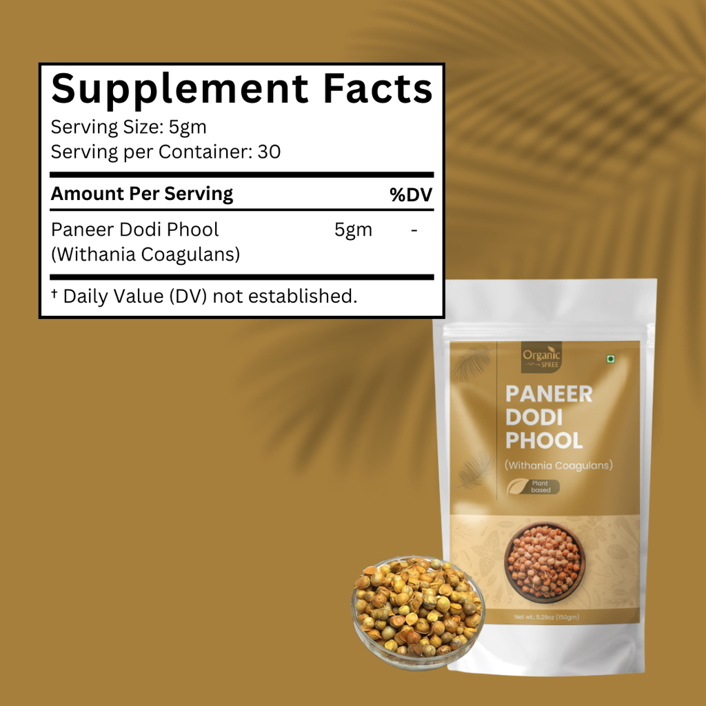 Organic Spree Paneer Dodi Phool 150gm (5.29oz) - Withania Coagulans