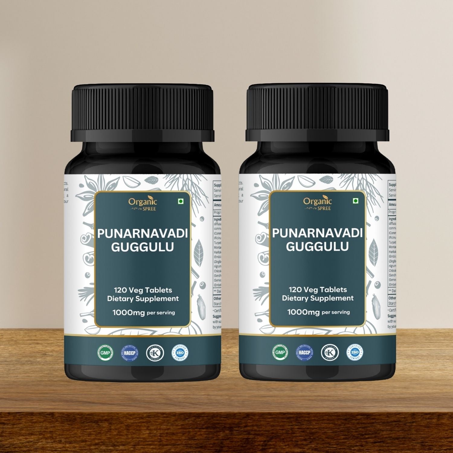 Organic Spree Punarnavadi Guggulu 120 Tablets - GMP Certified