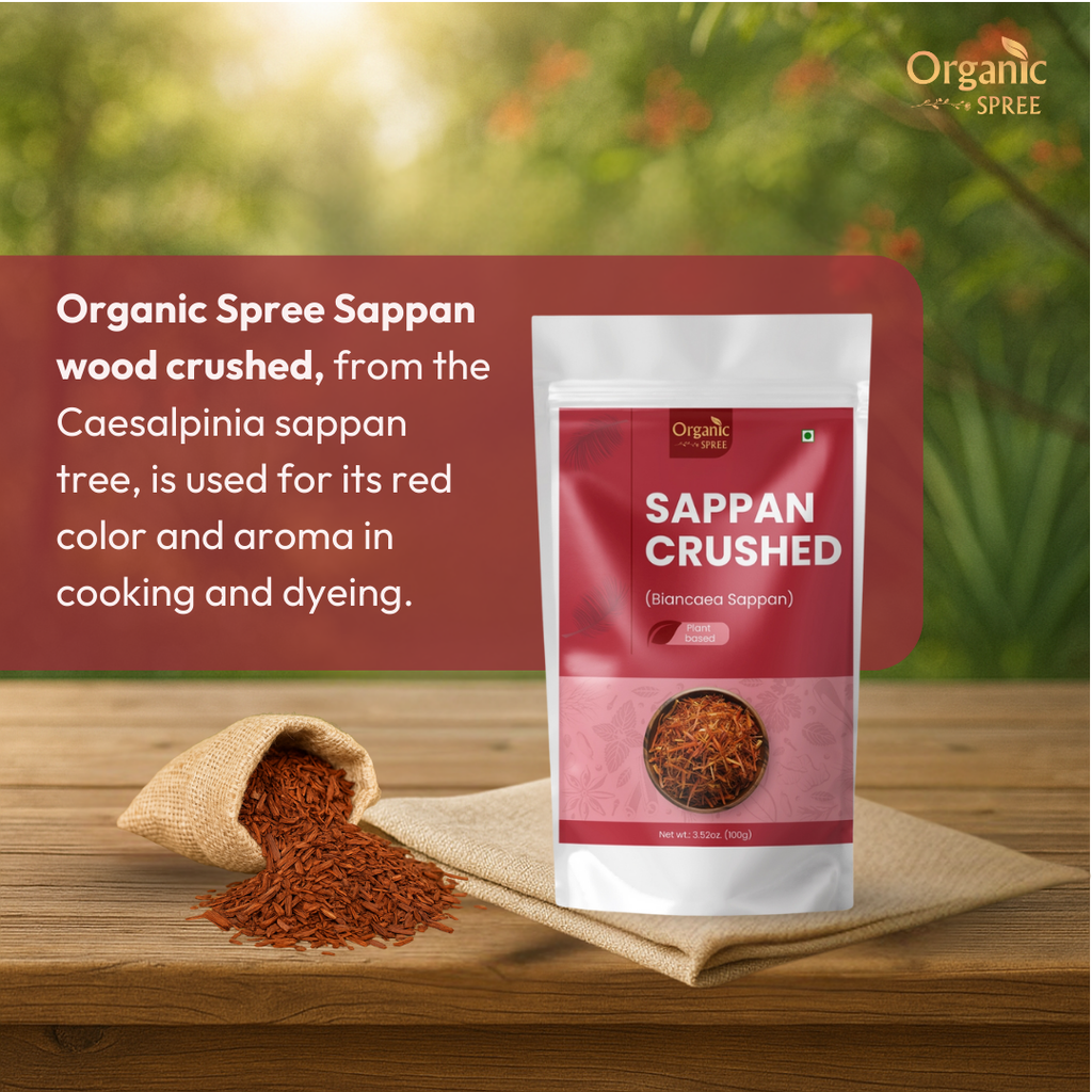 Organic Spree Sappan Wood Crushed 100gm (3.52oz) - Biancaea Sappan