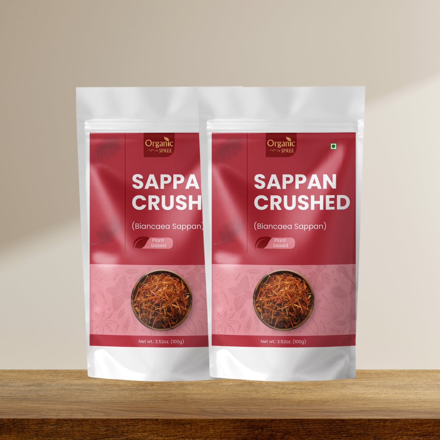 Organic Spree Sappan Wood Crushed 100gm (3.52oz) - Biancaea Sappan
