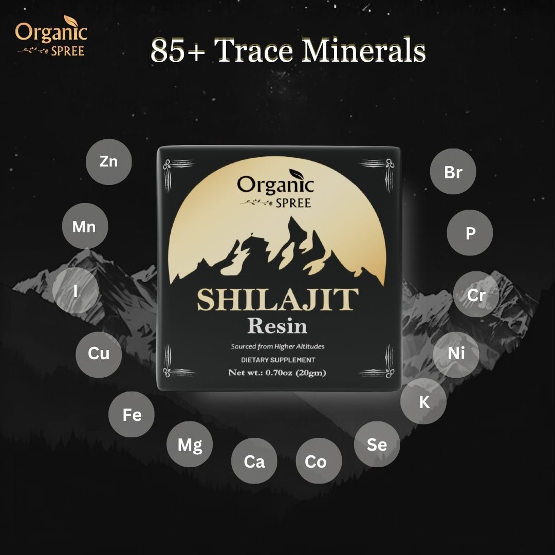 Organic Spree Shilajit Resin 20gm (0.70oz) 85+ Trace Minerals, More Than 75% Fulvic Acid