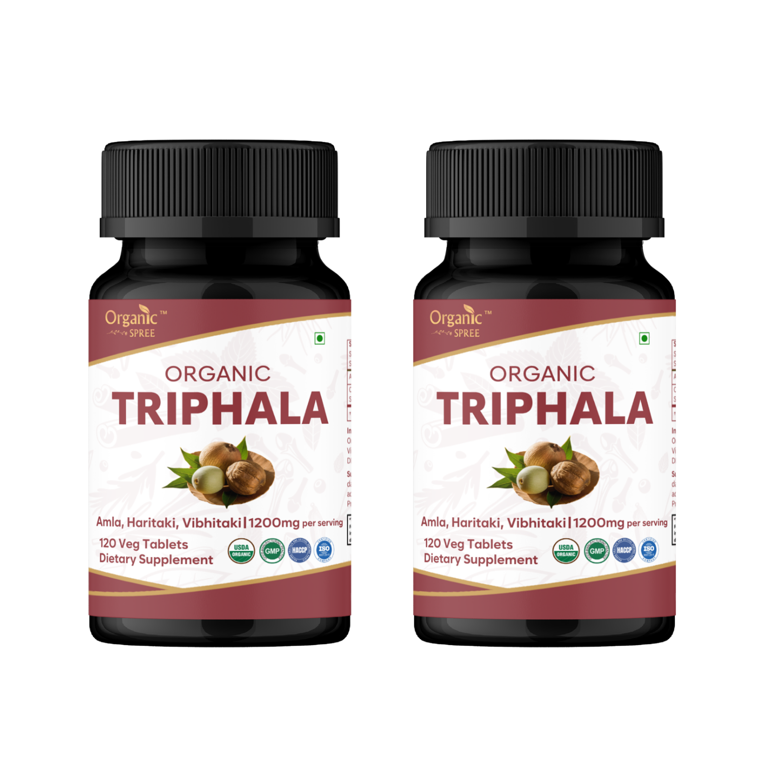 Organic Spree Triphala 120 Tablets | USDA Organic Certified