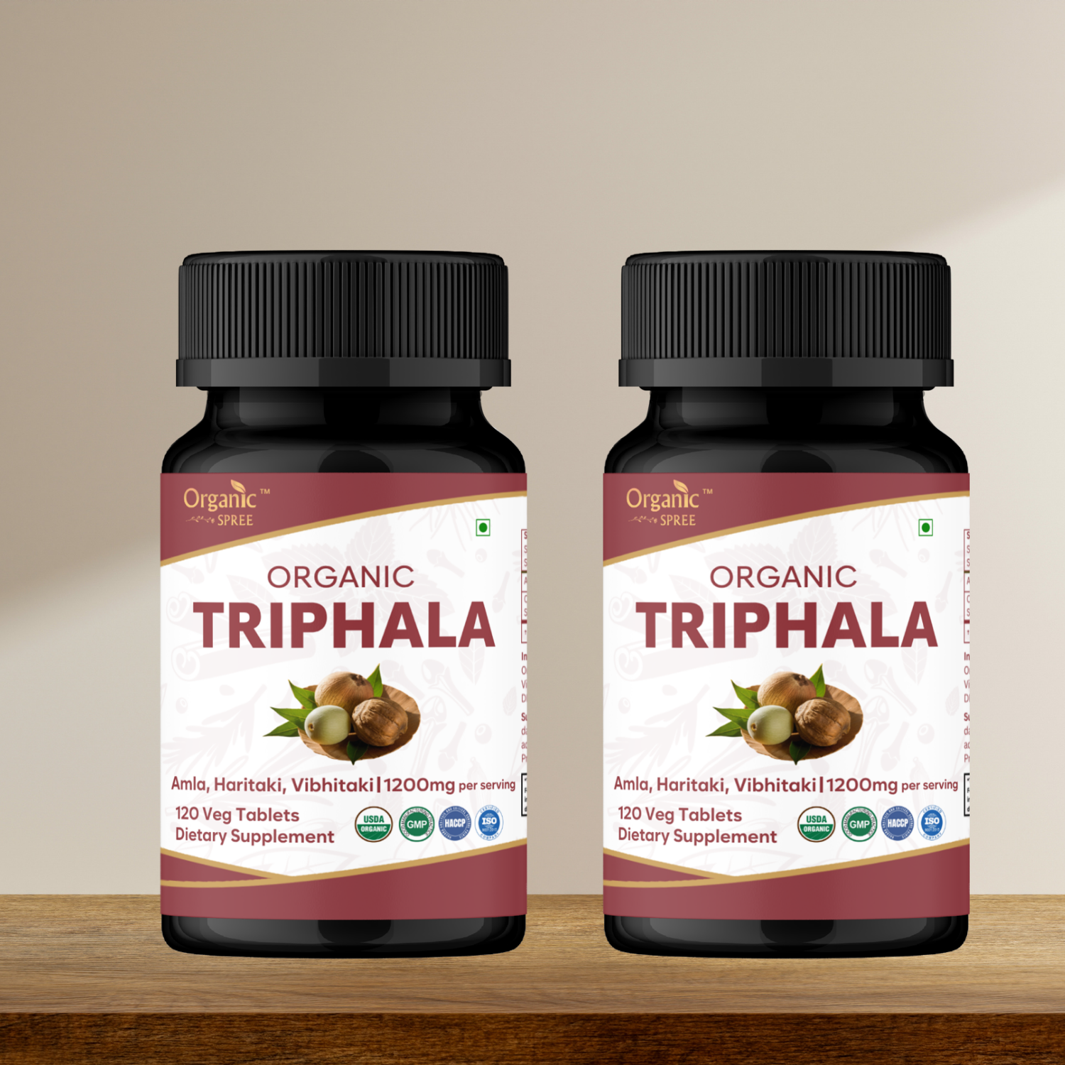 Organic Spree Triphala 120 Tablets | USDA Organic Certified