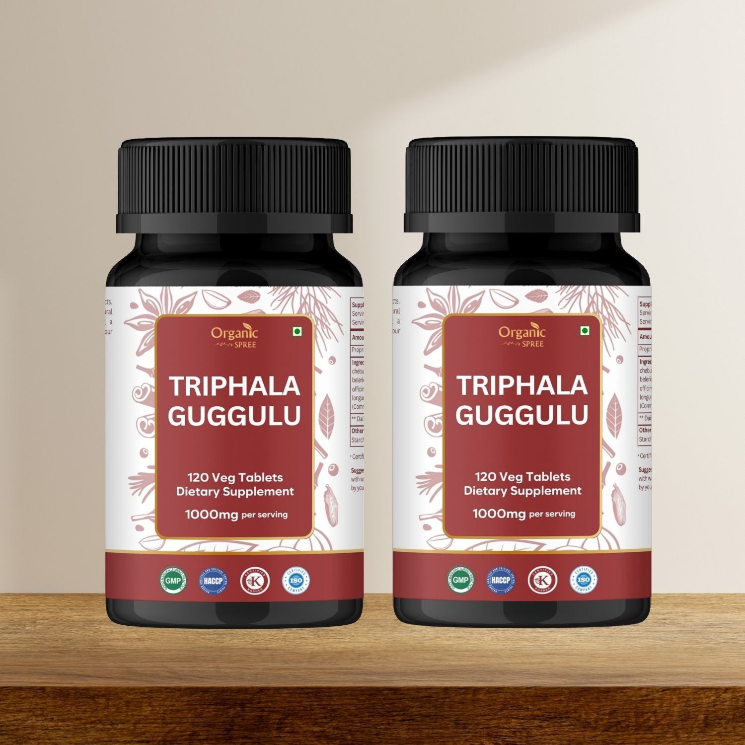 Organic Spree Triphala Guggulu 120 Tablets - GMP Certified