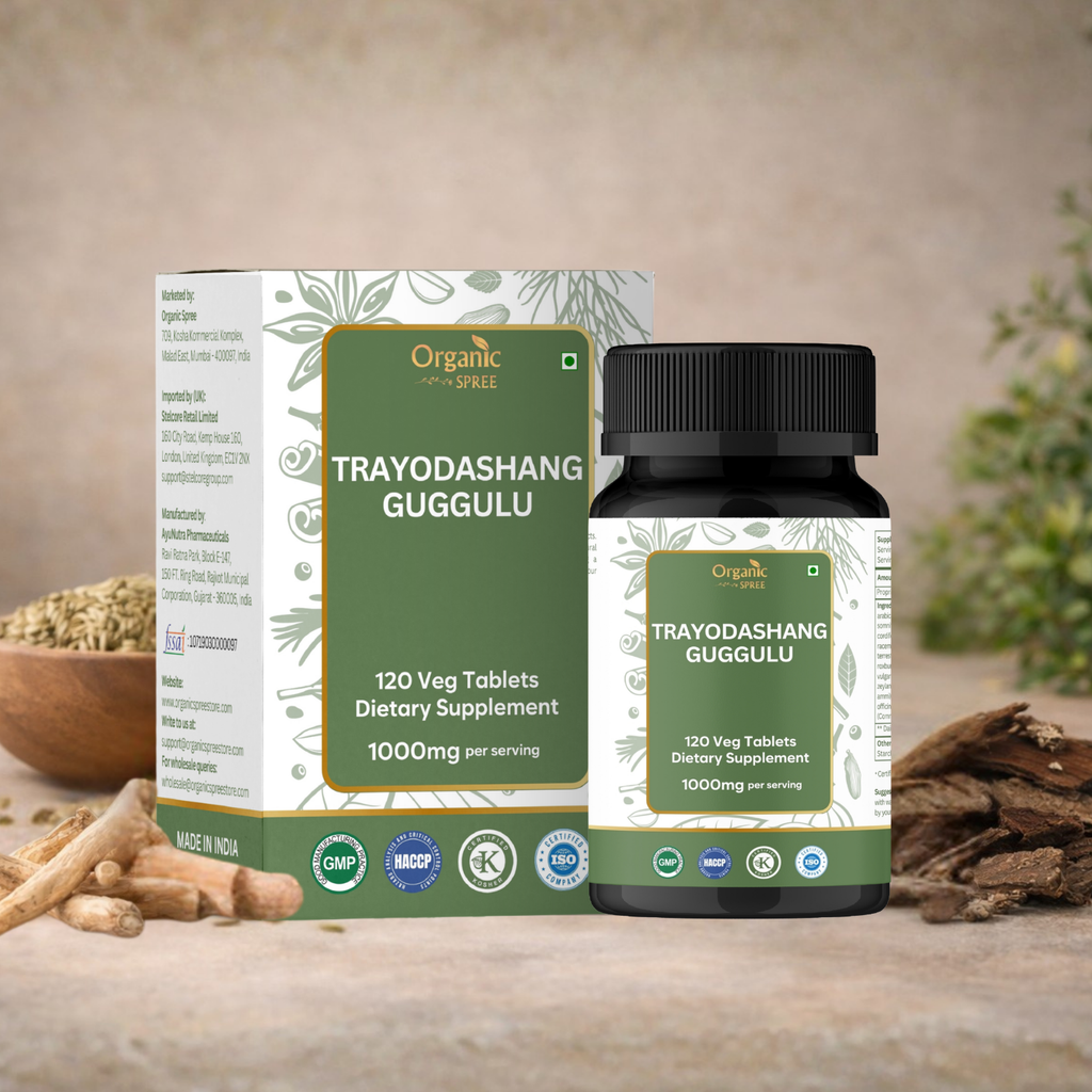 Organic Spree Trayodashang Guggulu 120 Tablets - Supports Joint and Muscle Health* - Ayurvedic Formulation - Certified and Vegetarian (1)