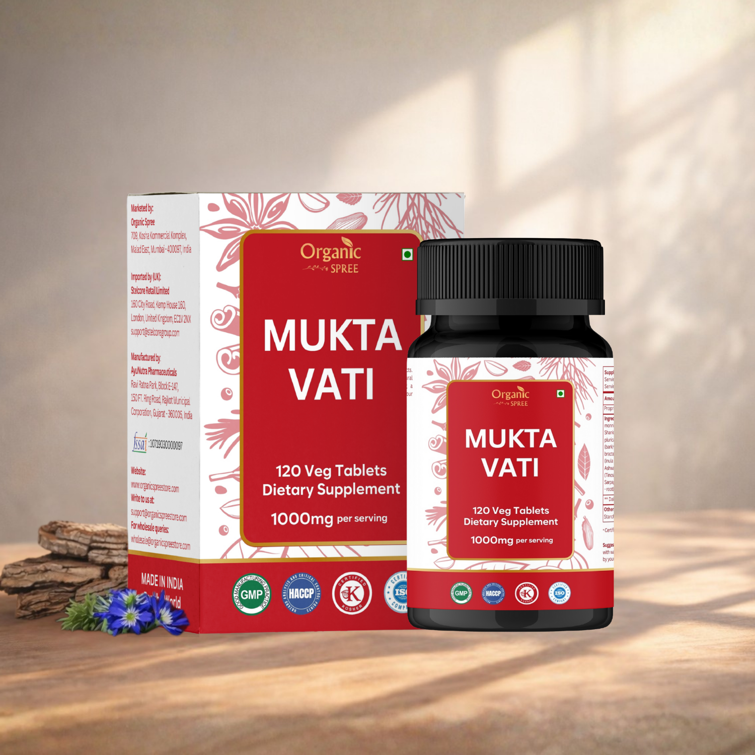 Organic Spree Mukta Vati 120 Tablets - GMP Certified