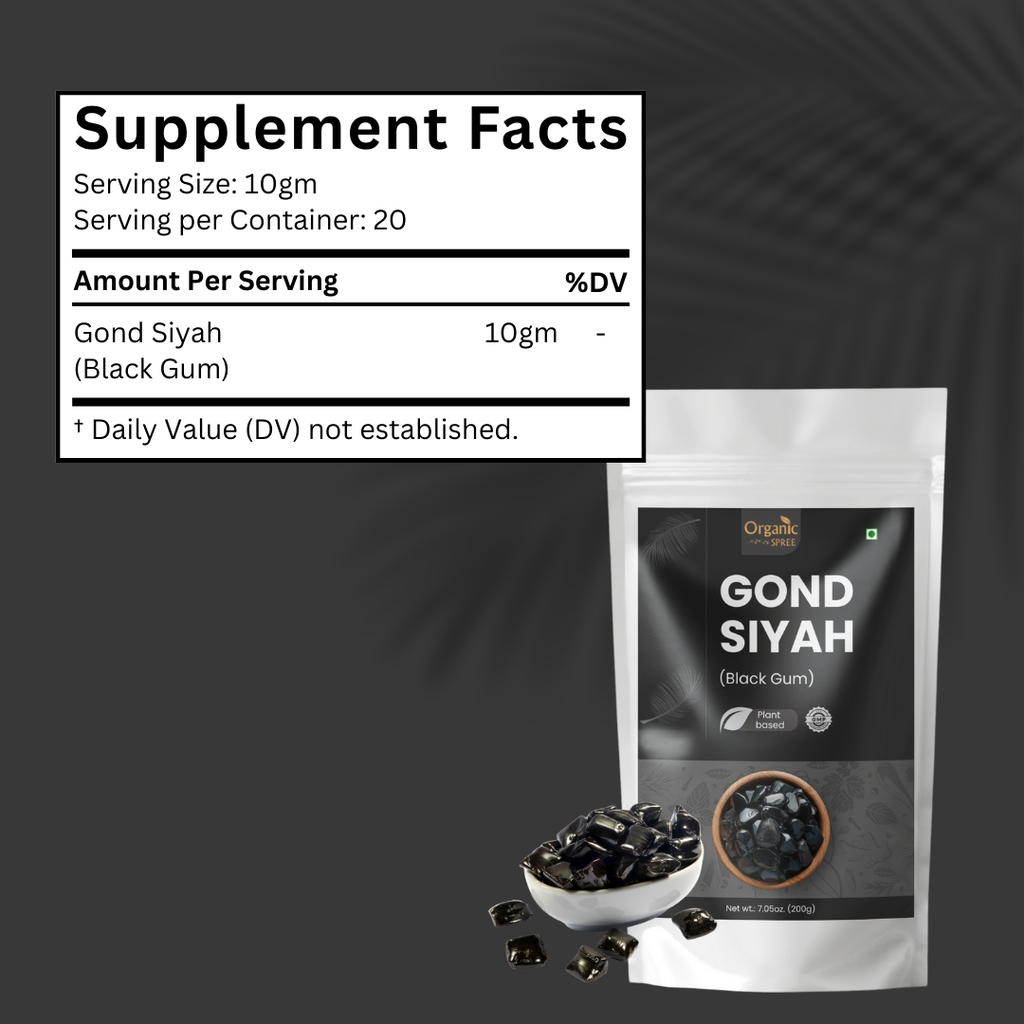 Organic Spree GOND SIYAH 200 grams (7.05oz) | Black Gum - GMP Certified