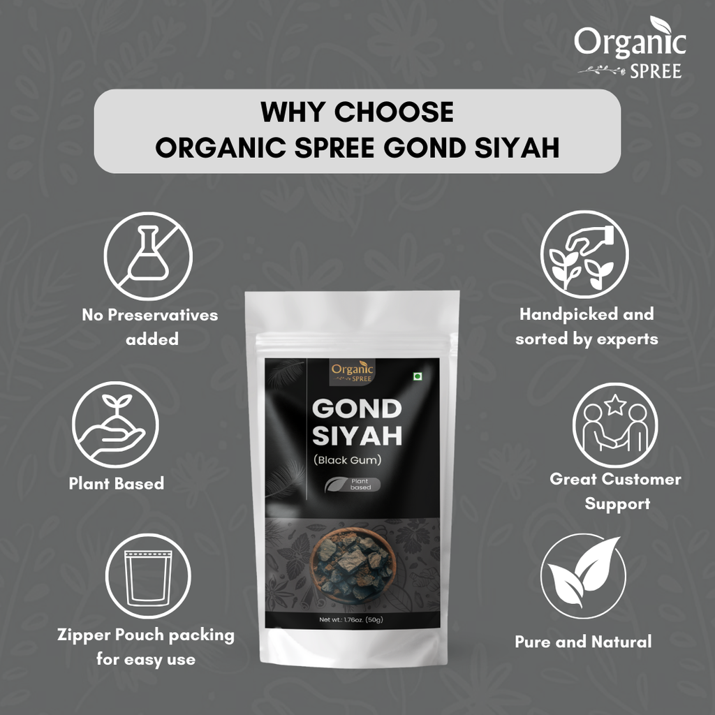 Organic Spree GOND SIYAH 200 grams (7.05oz) | Black Gum - GMP Certified