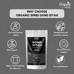 Organic Spree GOND SIYAH 200 grams (7.05oz) | Black Gum - GMP Certified