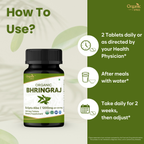 How to take Bhringraj tablets – 2 tablets daily after meals for natural hair growth support
