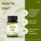 How to use Amla tablets – take 2 daily with water to support immunity and natural gut health
