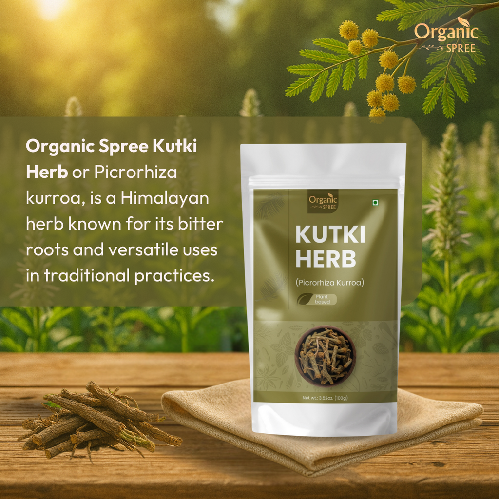 Organic Spree Kutki Herb 100gm (3.52oz) - Picrorhiza Kurroa