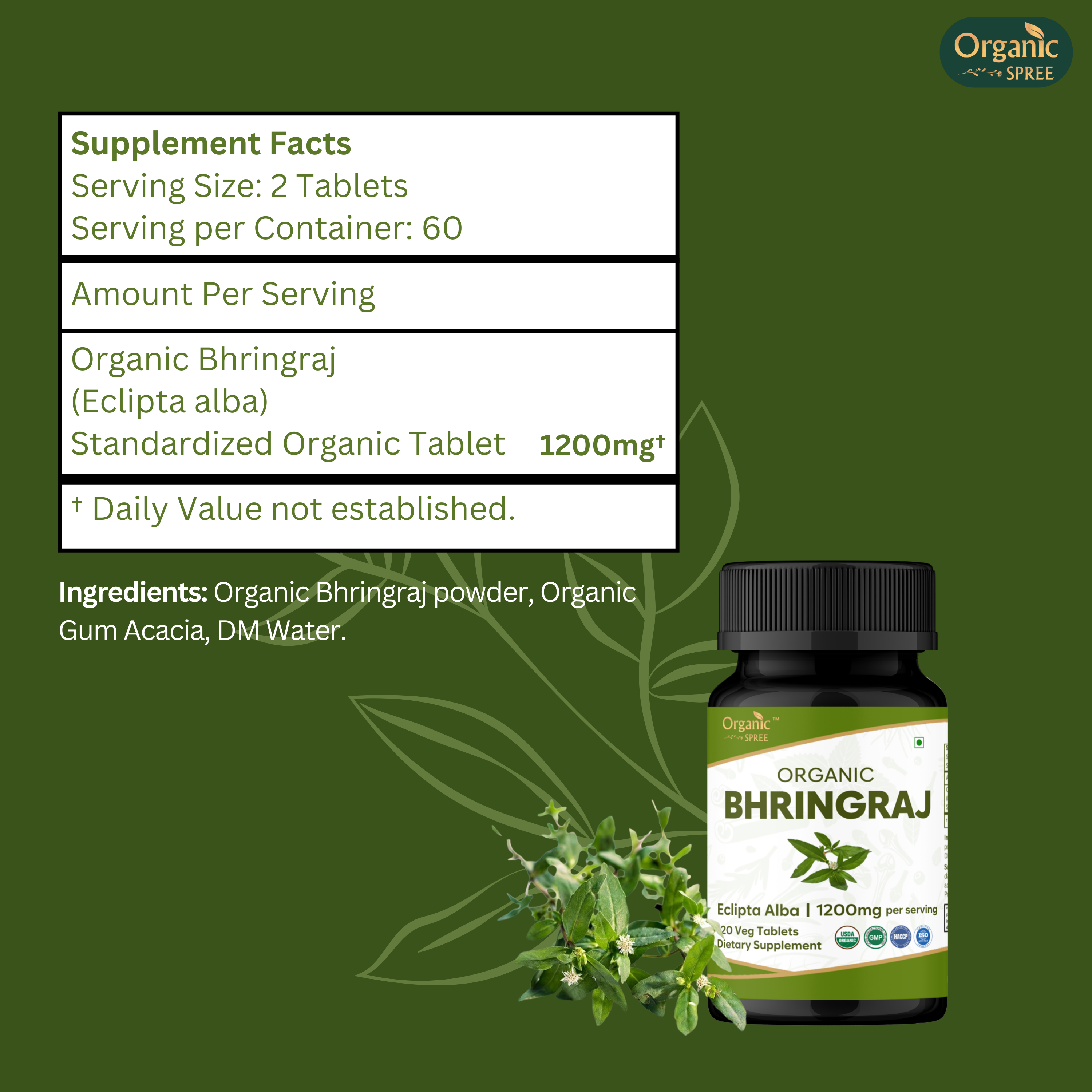 Key ingredient: 100% organic Bhringraj (Eclipta prostrata) extract for hair and scalp health
