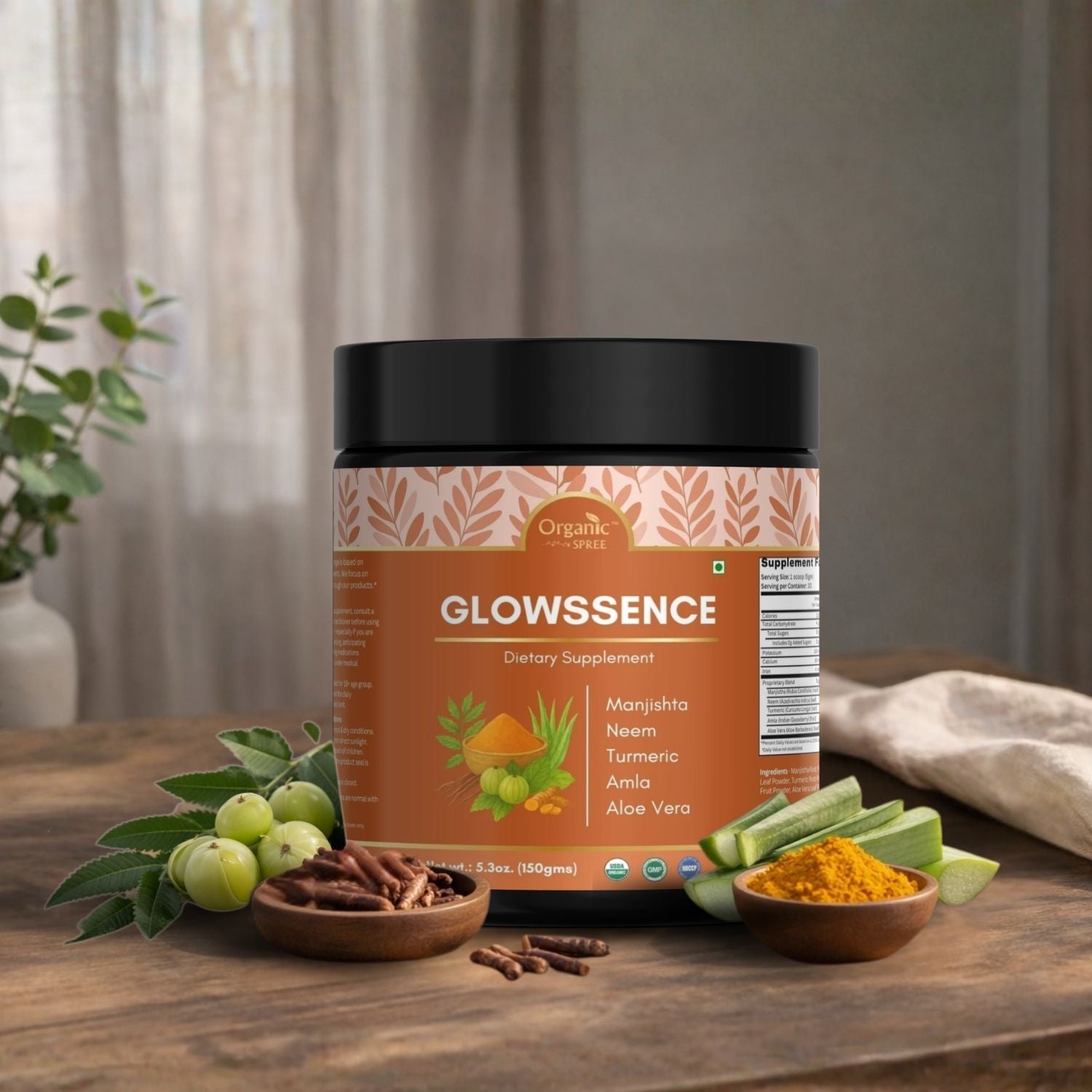Organic Spree Glowssence Powder – USDA Organic ayurvedic skin supplement for natural glow
