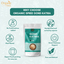 Organic Spree Gond Katira 250grams (8.81 oz) - Tragacanth Gum 